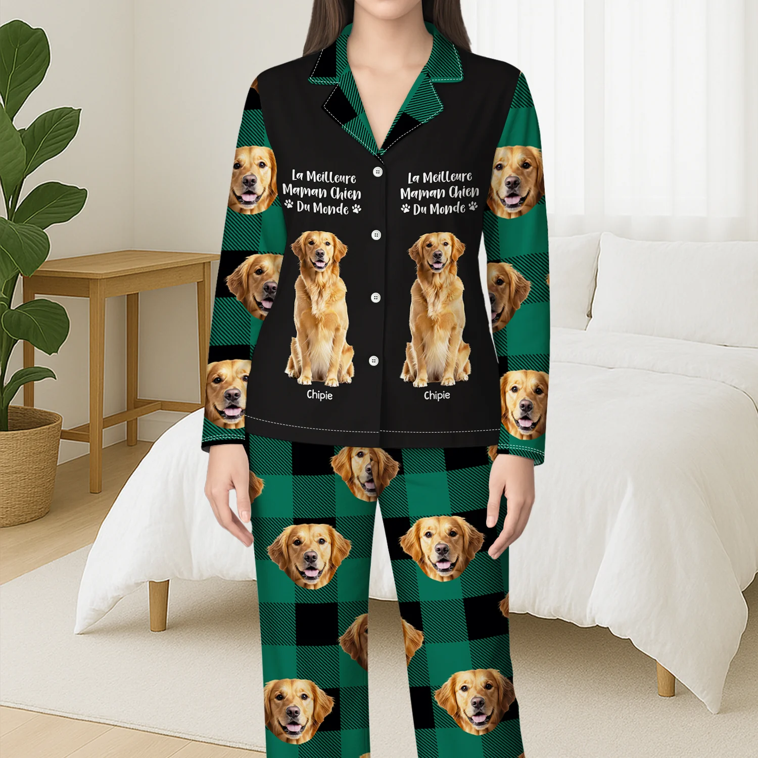 Pyjama Personnalisé Avec Photo - Meilleure Maman Chat - Image 3