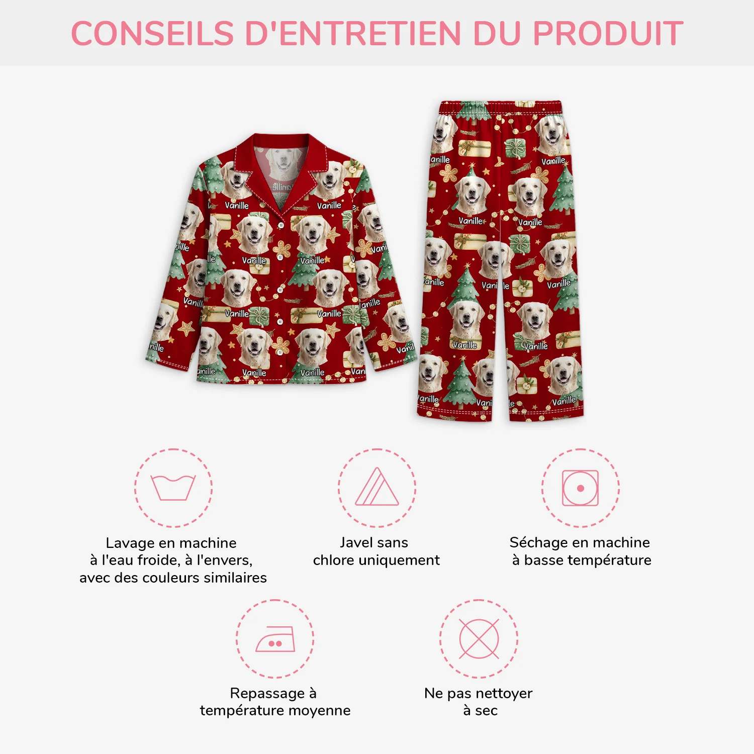 Pyjama Personnalisé Photo - Noël avec Mon Chien/Chat - Image 4