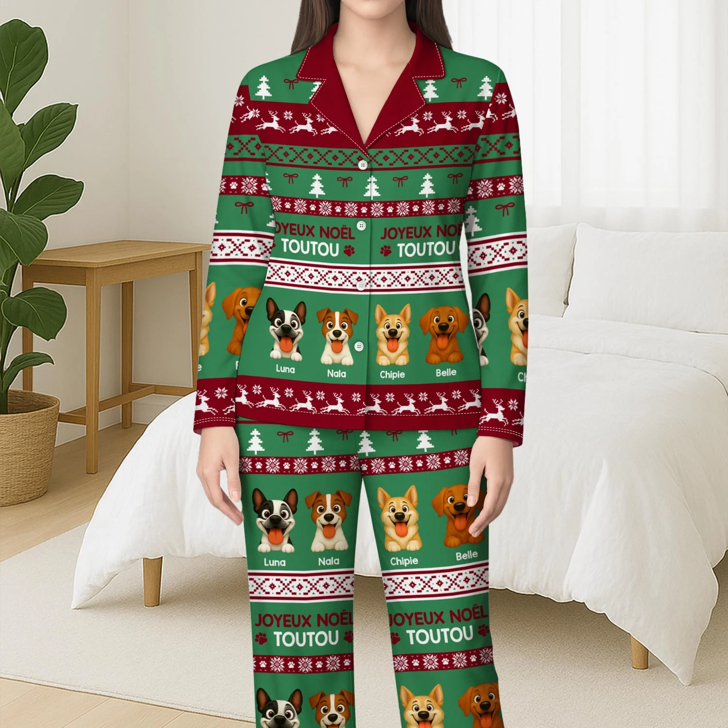 Pyjama Personnalisé Chien - Joyeux Noël Toutou - Image 3