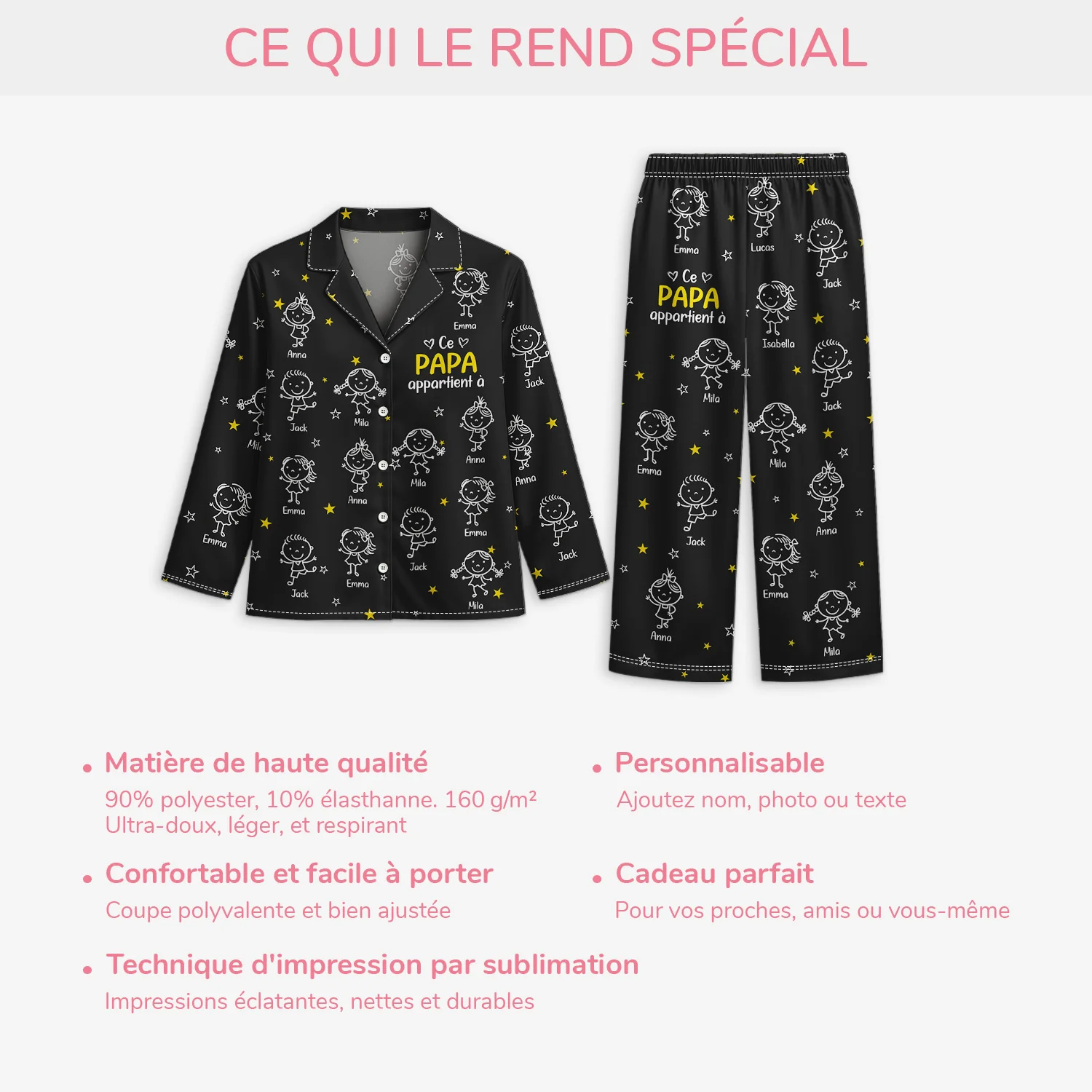 Pyjama Personnalisé Famille Avec Prénom - Cette Maman Ce Papa Appartient À - Image 5