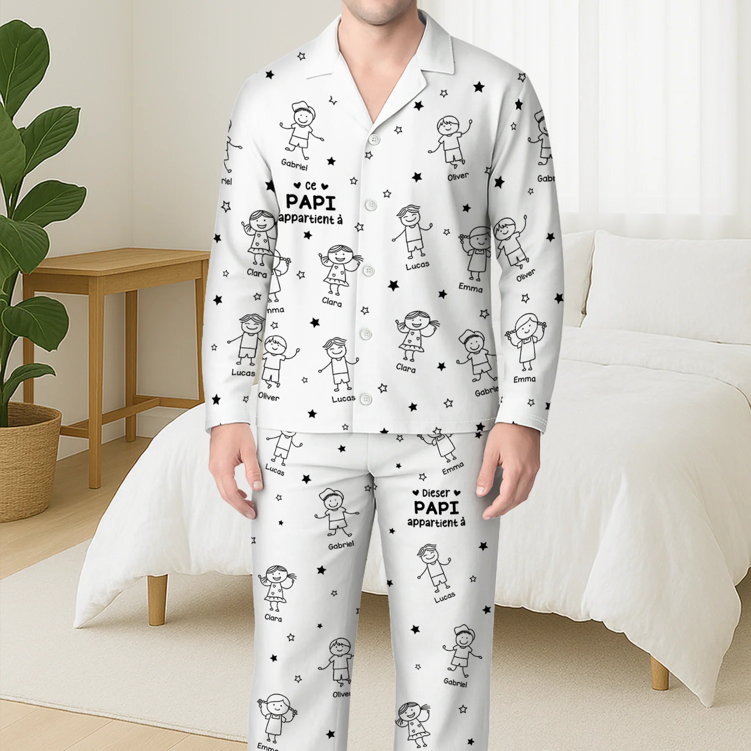 Pyjama Personnalise Famille Ce Papy Cette Mamie Appartient A Ses Enfants - Cadeau Personnalisé Papy - Image 3