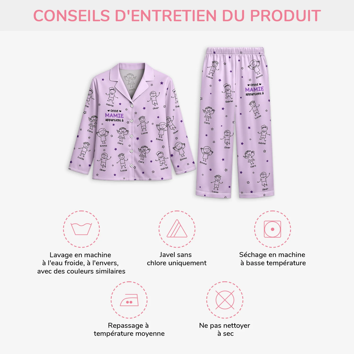 Pyjama Personnalise Famille Ce Papy Cette Mamie Appartient A Ses Enfants - Cadeau Personnalisé Papy - Image 4