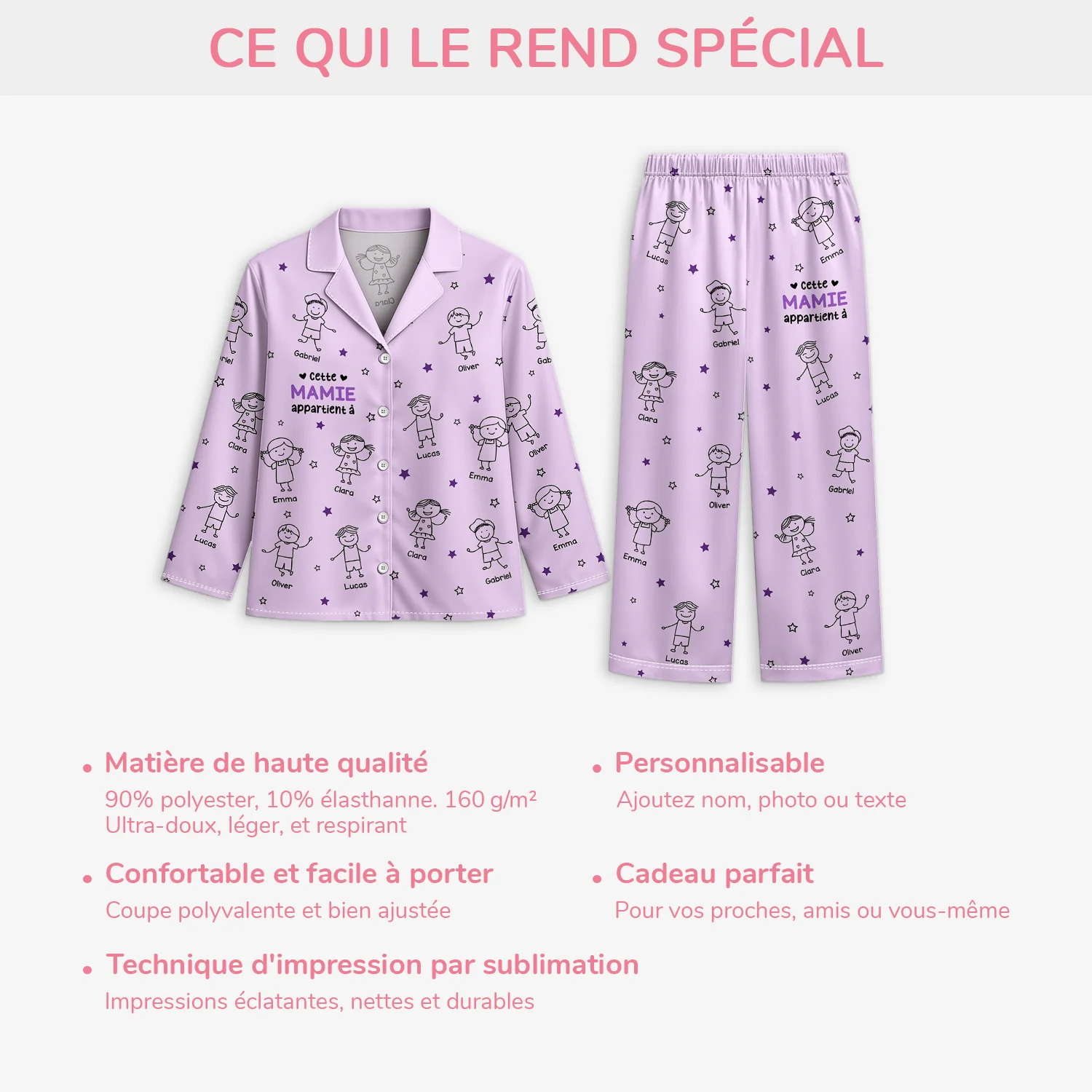 Pyjama Personnalise Famille Ce Papy Cette Mamie Appartient A Ses Enfants - Cadeau Personnalisé Papy - Image 5
