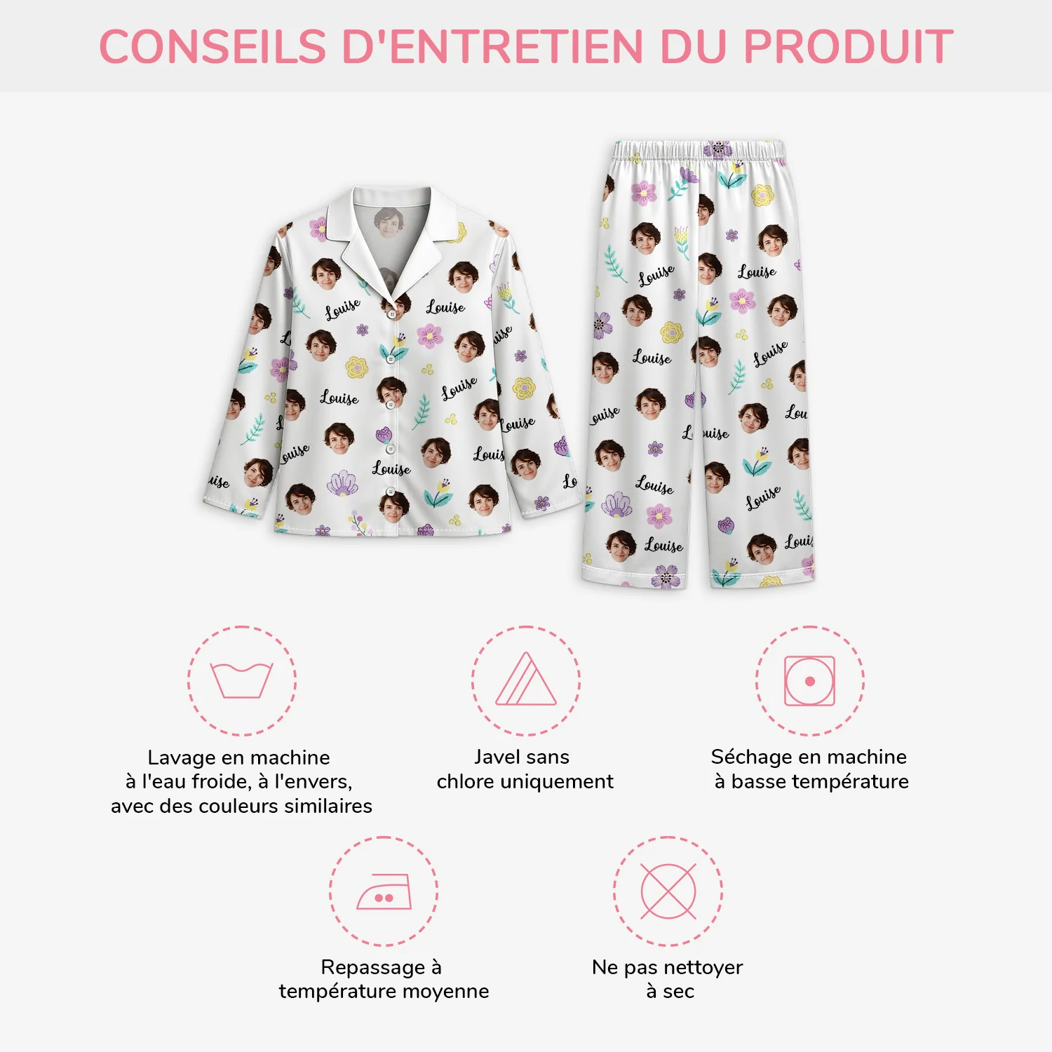 Pyjama Personnalisé Photo - Jolies Fleurs - Image 4