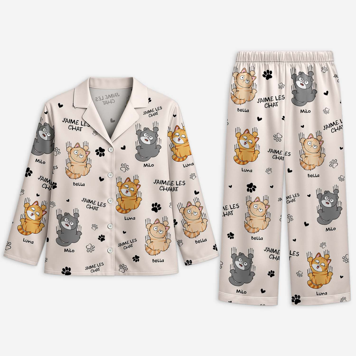Pyjama Personnalisé - J’aime Les Chats