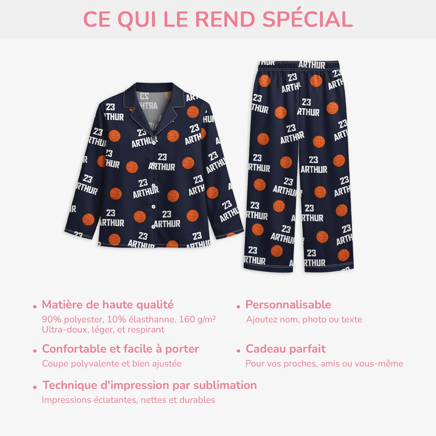 Pyjama Personnalisé - J'aime Le Sport - Image 5