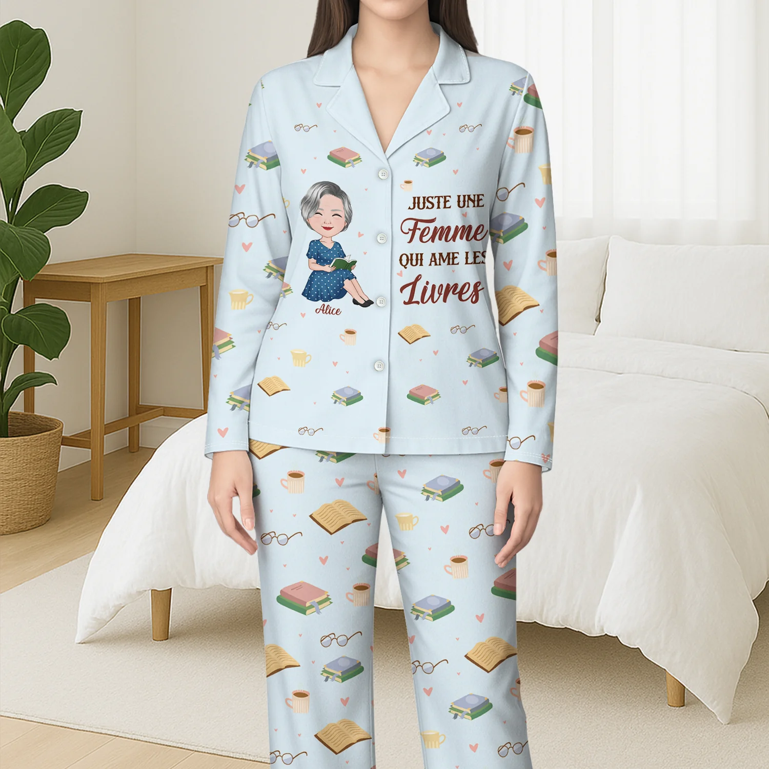 Pyjama Personnalisé - Juste Une Fille Qui Aime Les Livres - Image 3