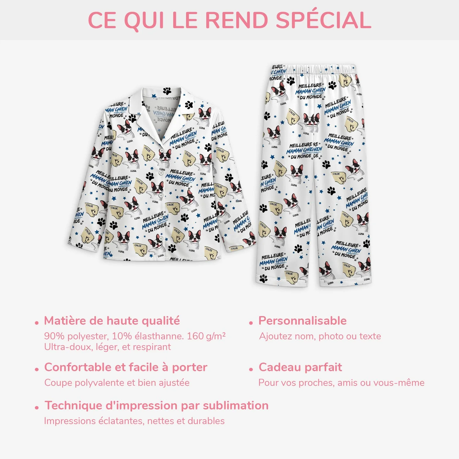 Pyjama Personnalisé - Meilleur Papa Chien - Image 5