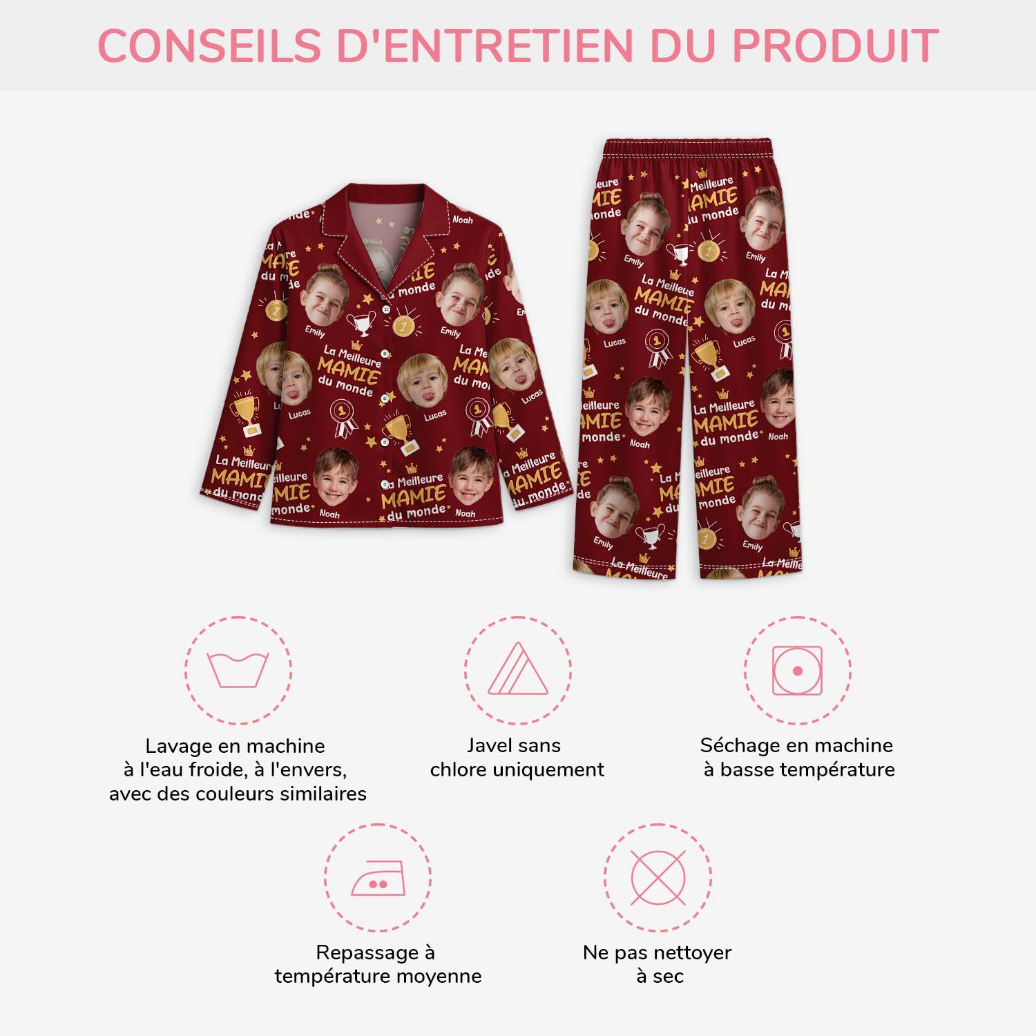 Pyjama Personnalisé - Meilleur Papy Mamie Du Monde - Image 4