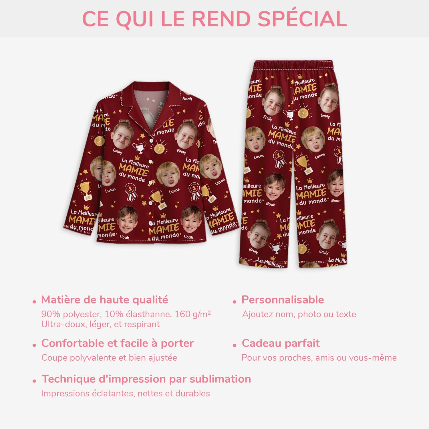 Pyjama Personnalisé - Meilleur Papy Mamie Du Monde - Image 5
