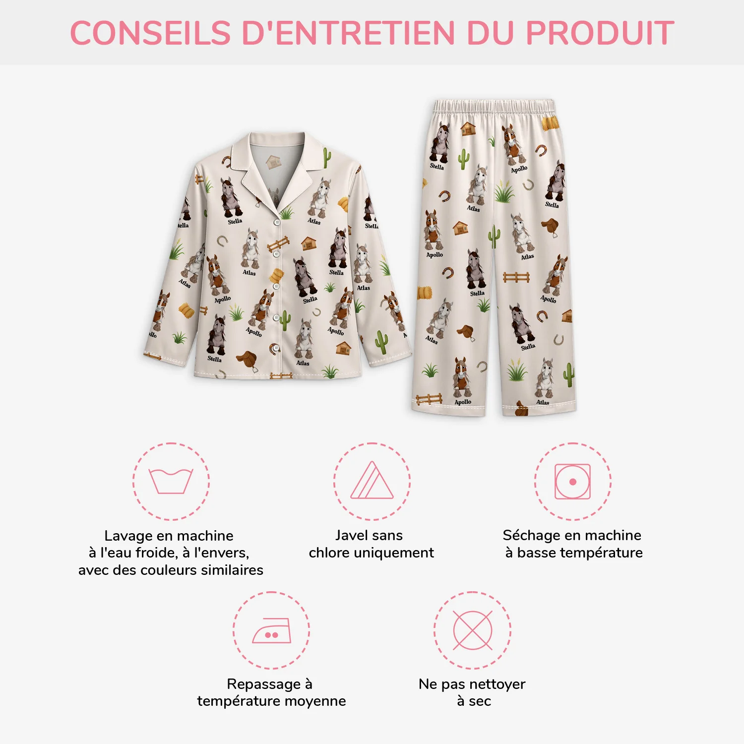 Pyjama Personnalisé - Mon Cheval - Image 4