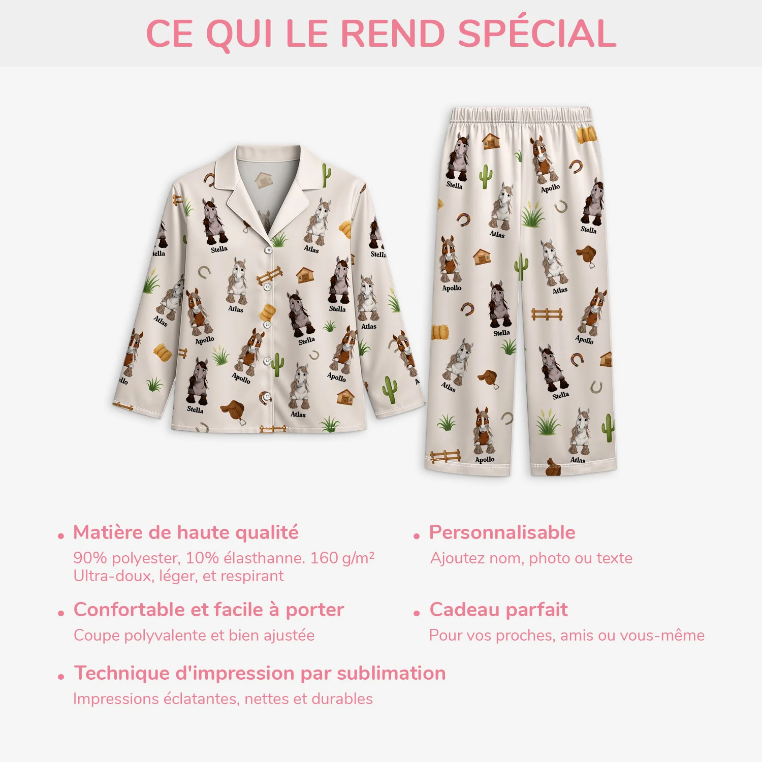 Pyjama Personnalisé - Mon Cheval - Image 5