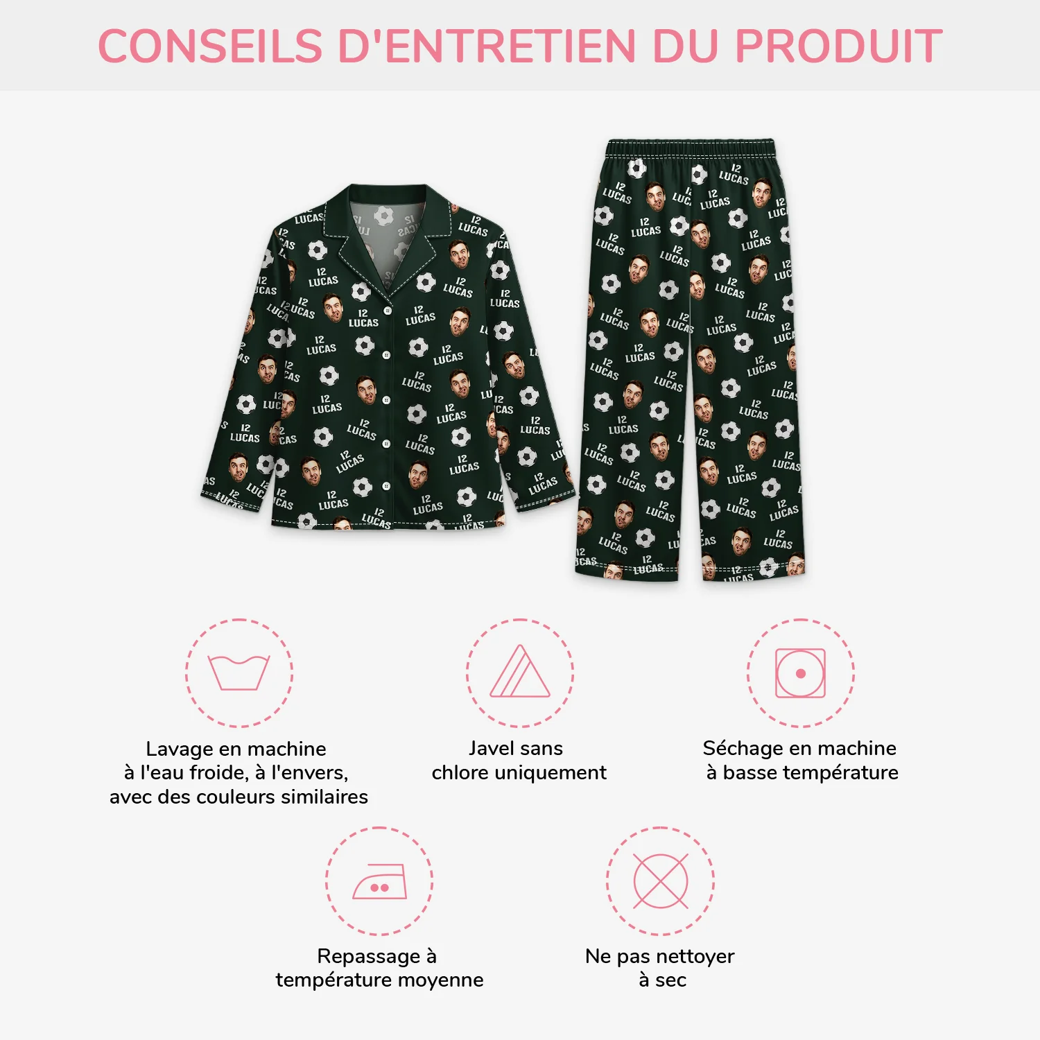 Pyjama Personnalisé Photo - Mon Sport Préféré - Image 4