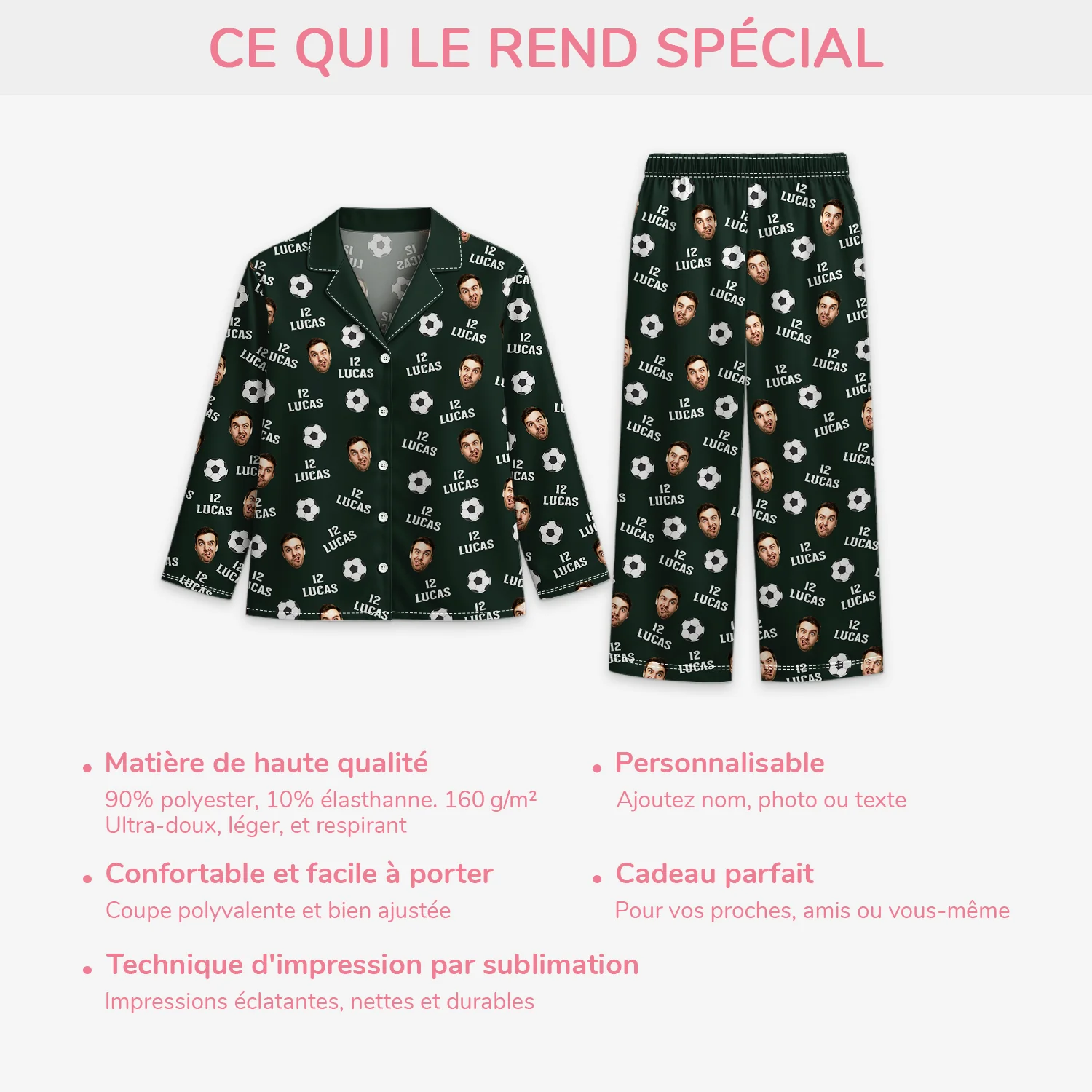 Pyjama Personnalisé Photo - Mon Sport Préféré - Image 5
