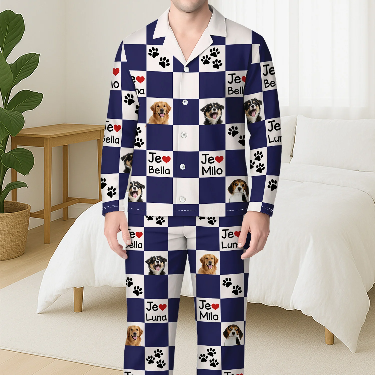 Pyjama Personnalisé Photo - J'aime Mon Chien - Image 3