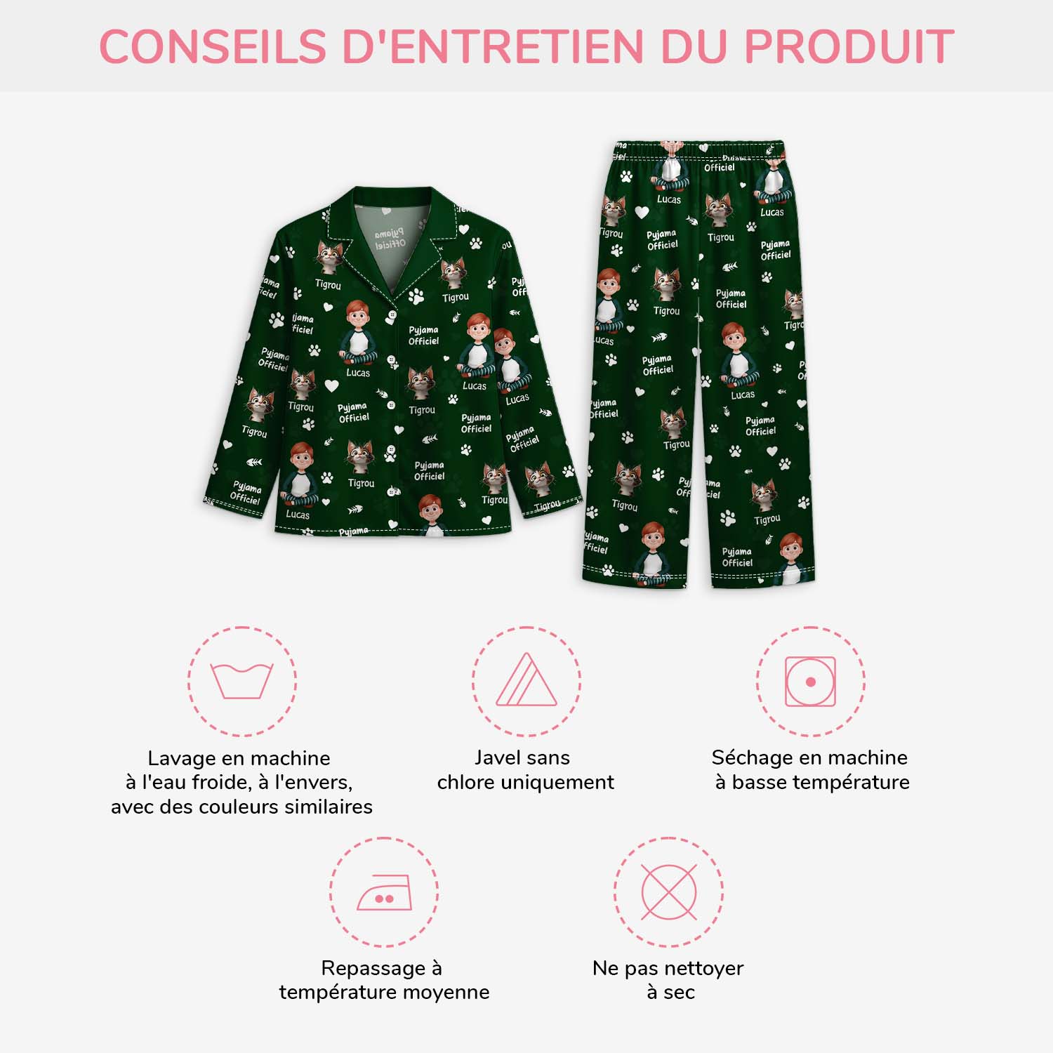 Pyjama Personnalisé - Pyjama Officiel Avec Chat - Image 4