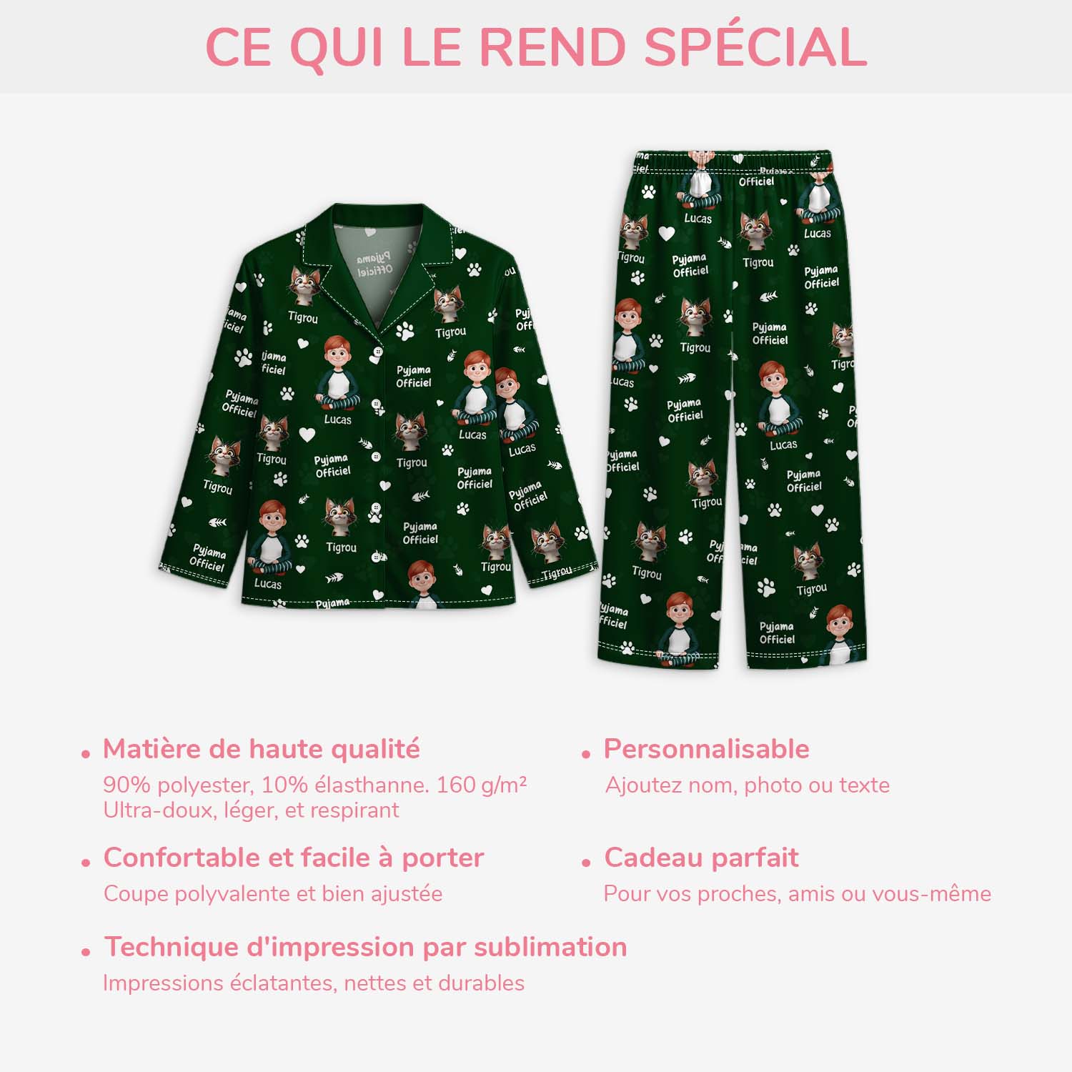 Pyjama Personnalisé - Pyjama Officiel Avec Chat - Image 5