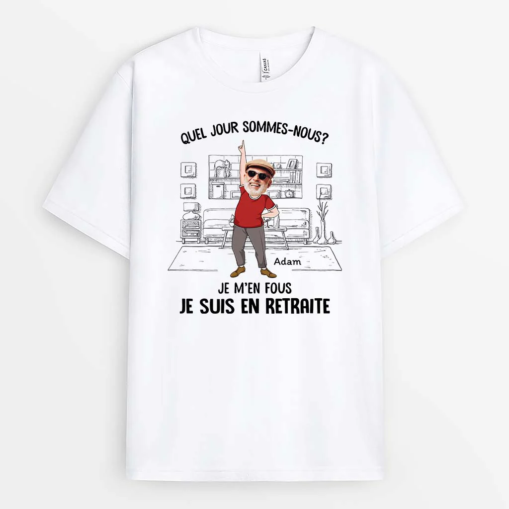 T-Shirt Personnalisé Retraite Homme – Je Suis En Retraite | Avec Visage