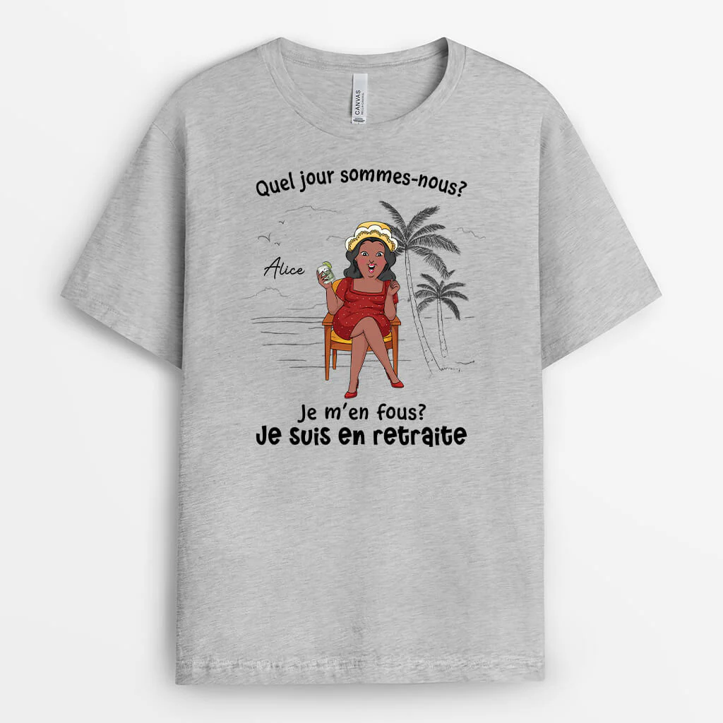 T-Shirt Retraite Femme Personnalisé – Qui S'en Soucie Je Suis Retraitée - Image 2
