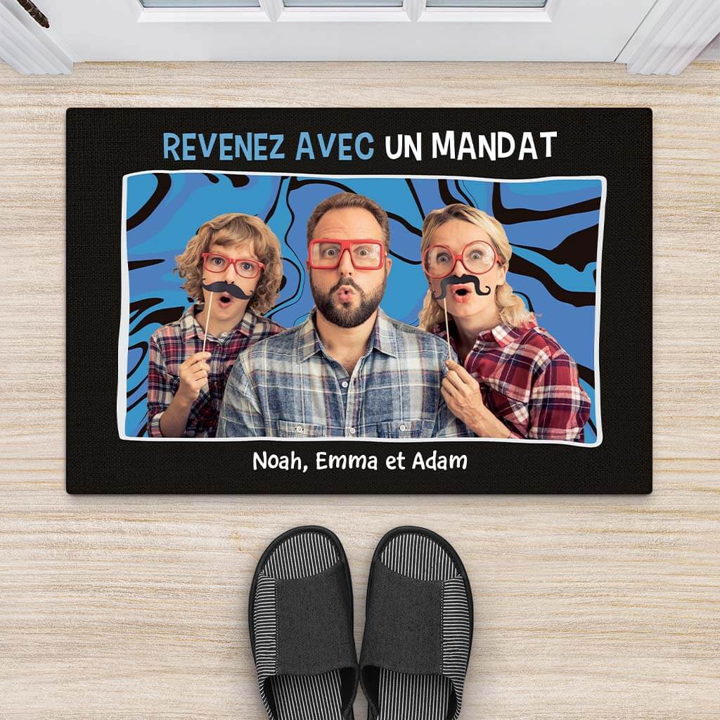 Paillasson personnalisé humour – "Revenez avec un Mandat" - Image 2