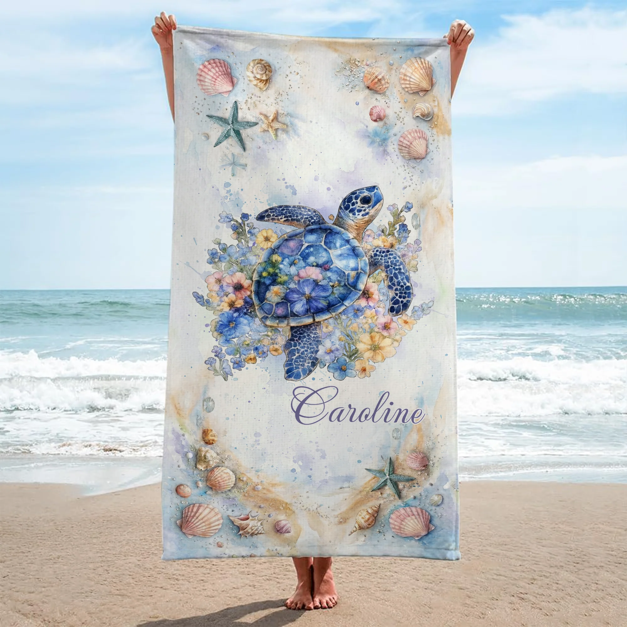 Personnaliser Serviette De Plage | Femme Cadeau Pour Été Tortue - Image 2