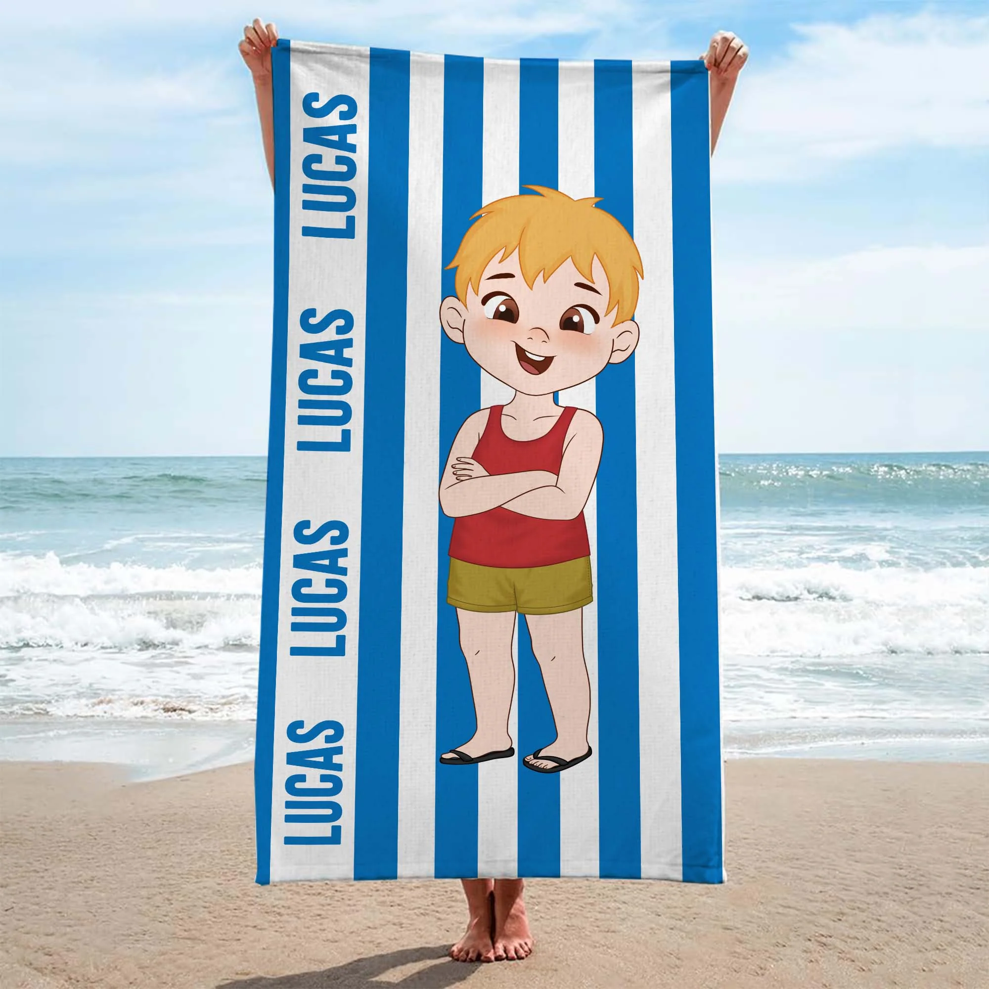 Serviette De Plage Personnalisée Enfant - Design Cartoon Mignon - Image 2