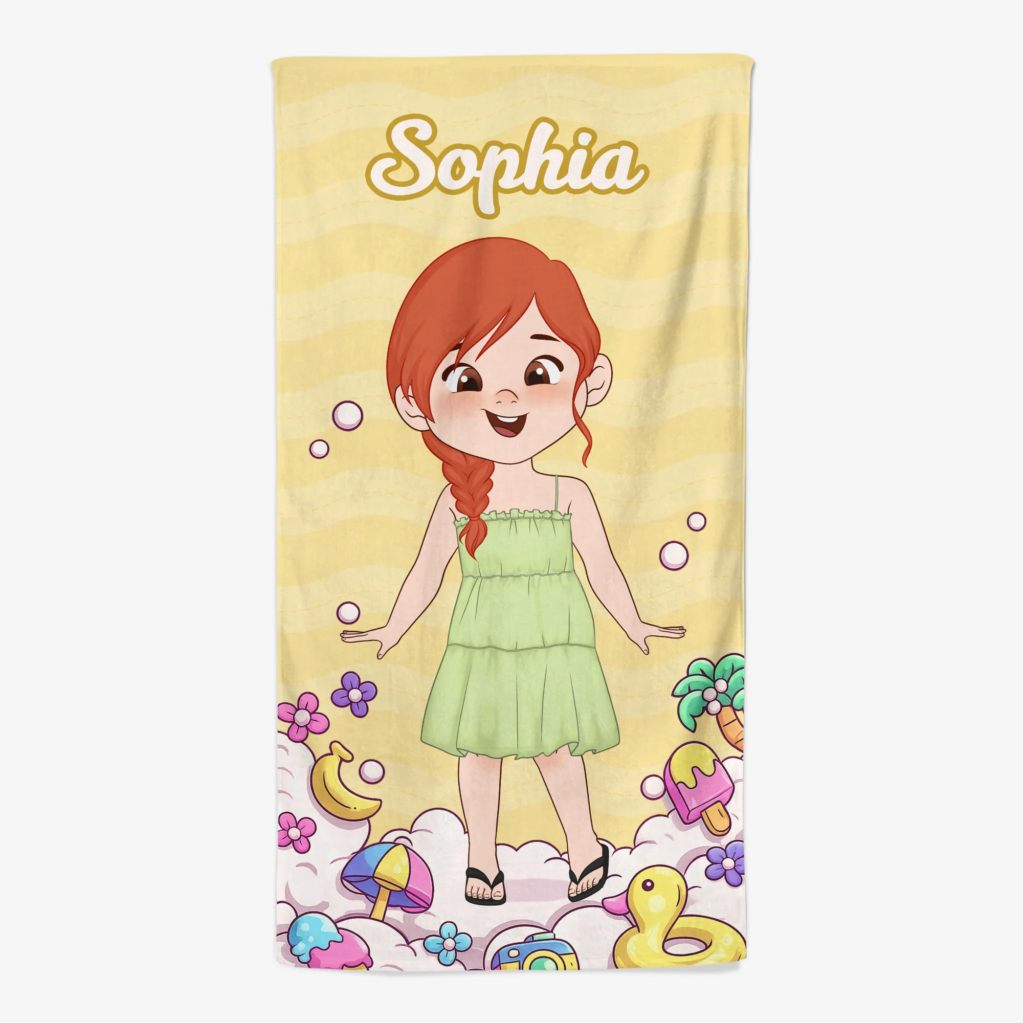Serviette De Plage Personnalisée Enfant - Cadeau Original Avec Prénom