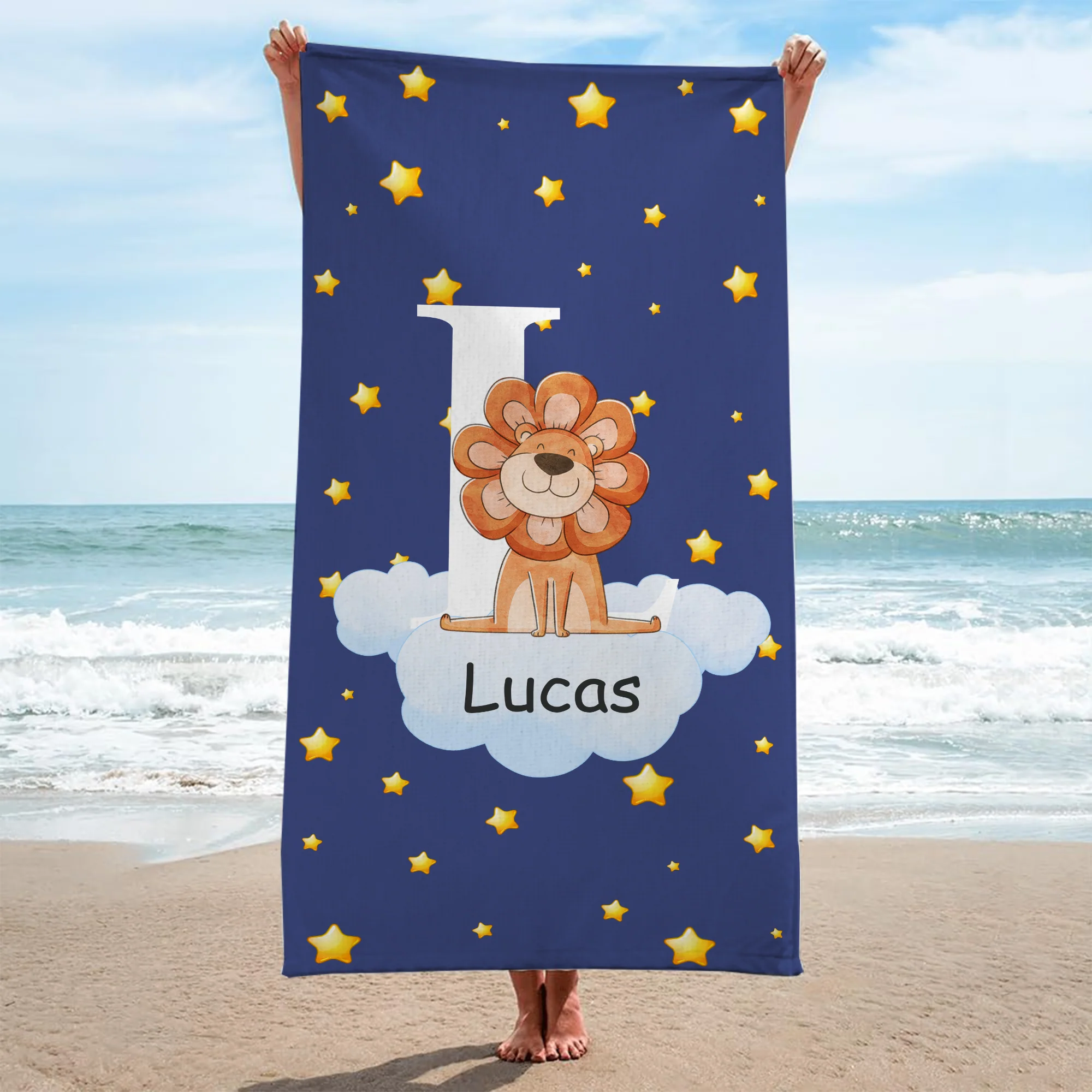 Serviette De Plage Personnalisé | Enfant Sur Le Ciel - Image 2