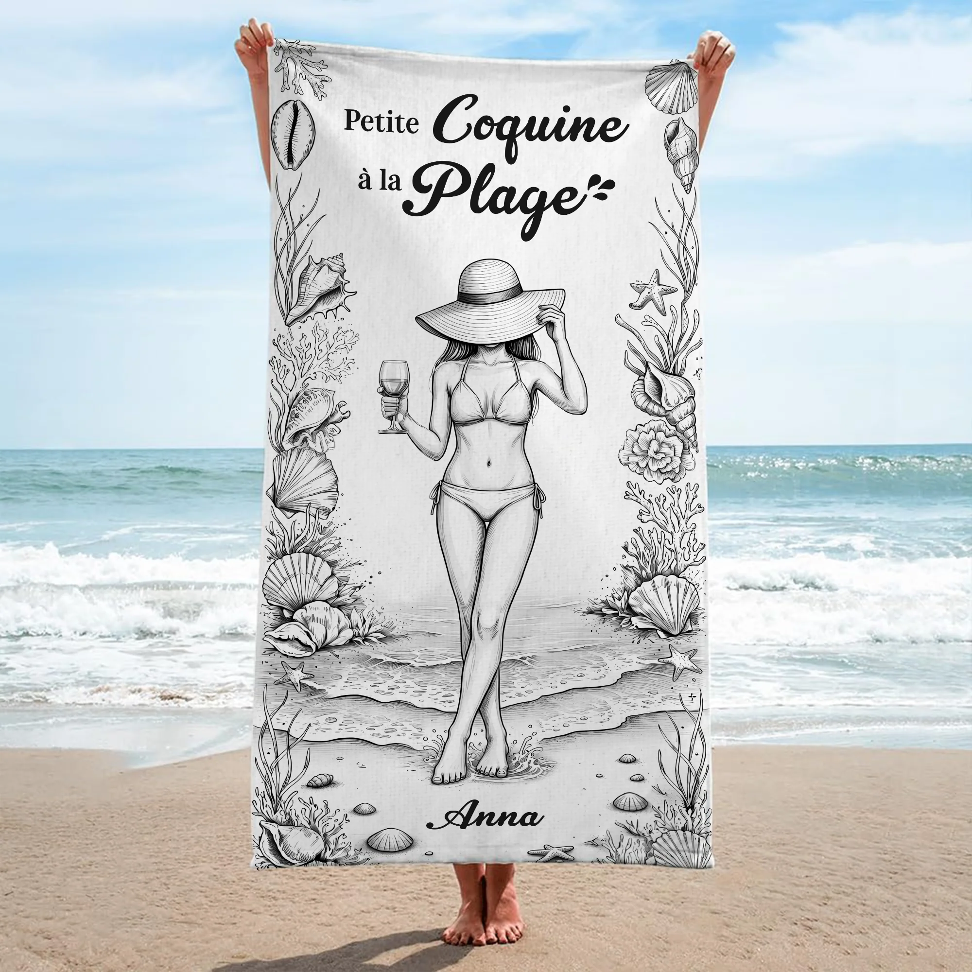 Serviette De Plage Personnalisée Femme Pour Été - Une Fille Qui Aime La Plage - Image 2