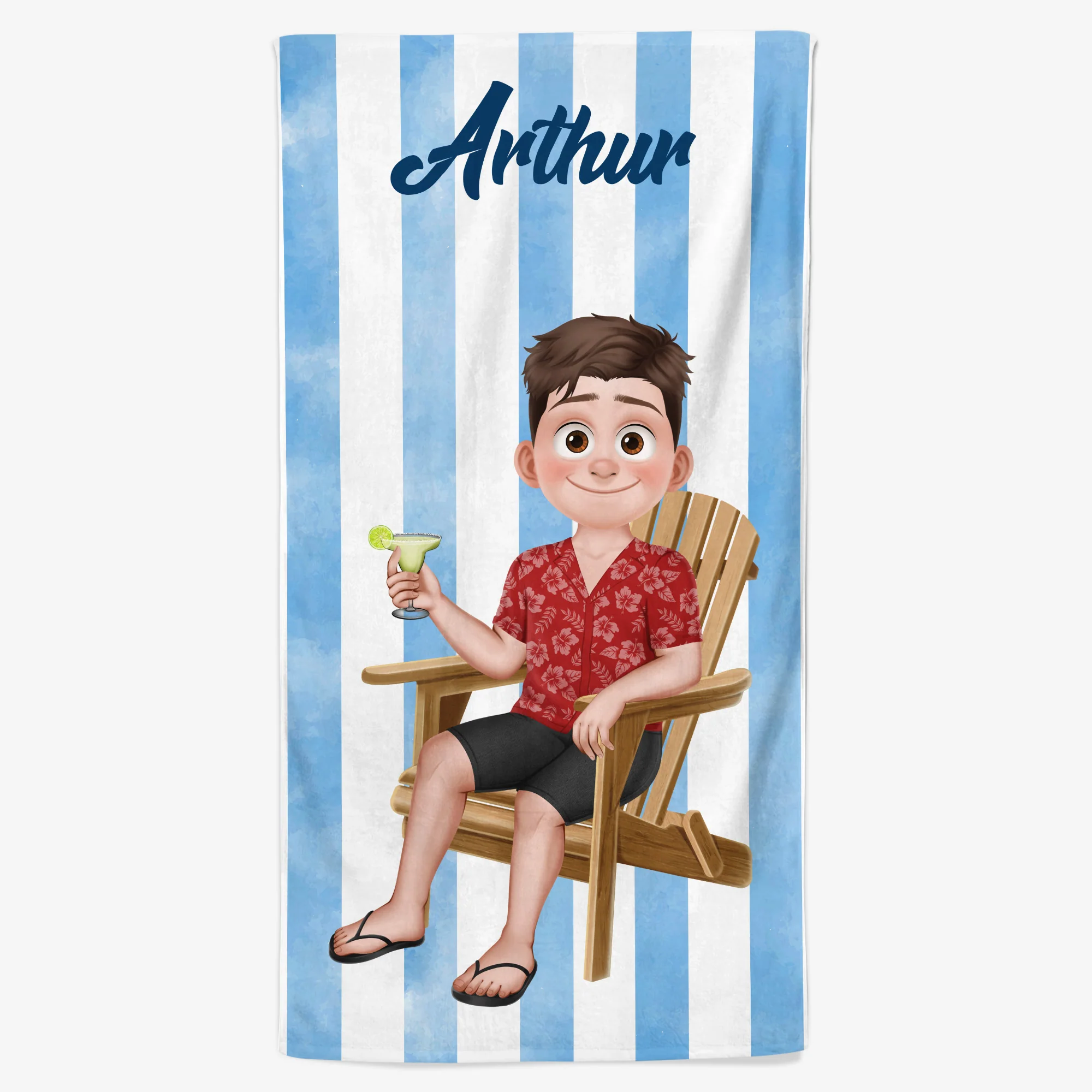 Serviette De Plage Personnalisée Homme | En Vacances