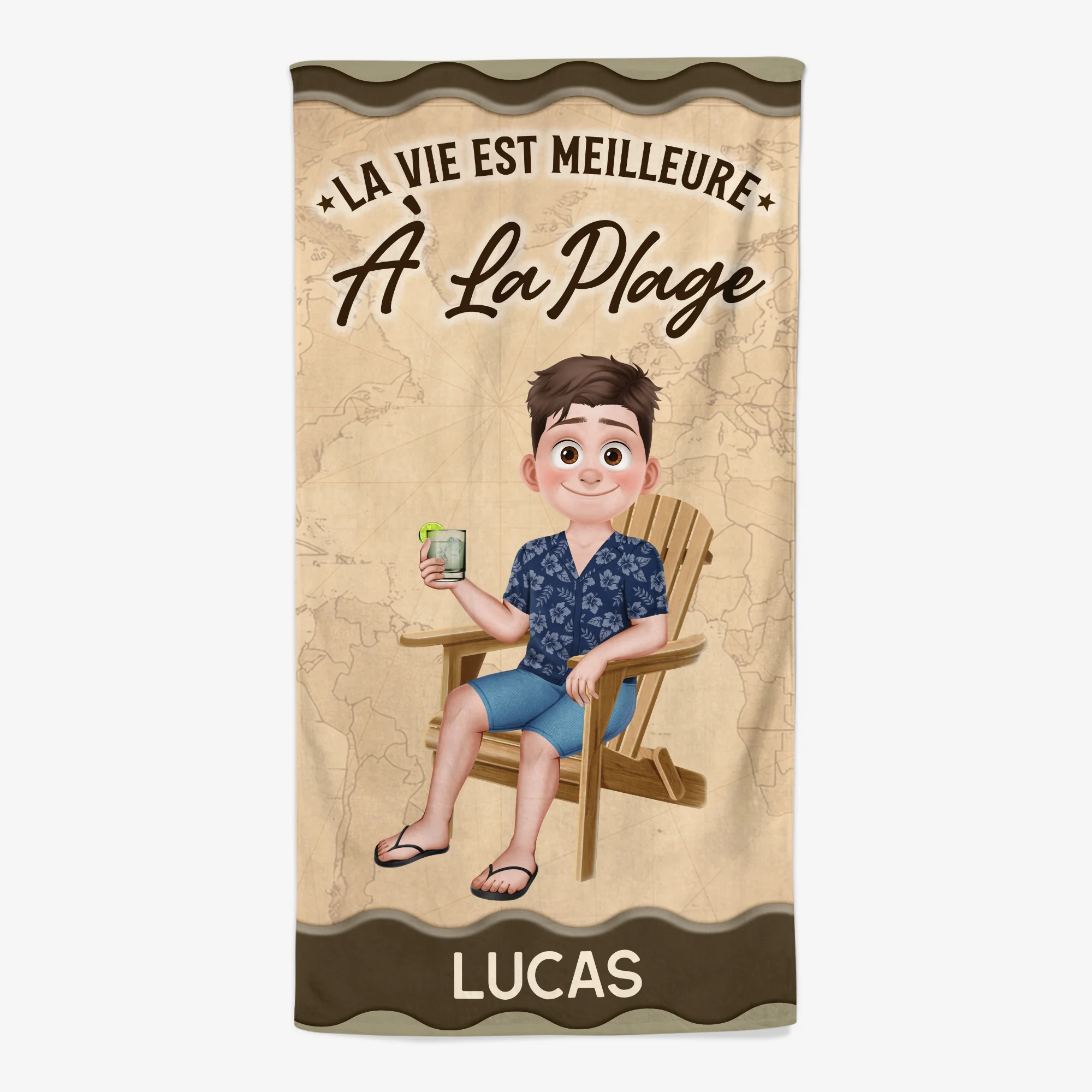 Serviette De Plage Personnalisée Homme Femme - Cadeau Été Pour Ceux Qui Aiment Les Plages
