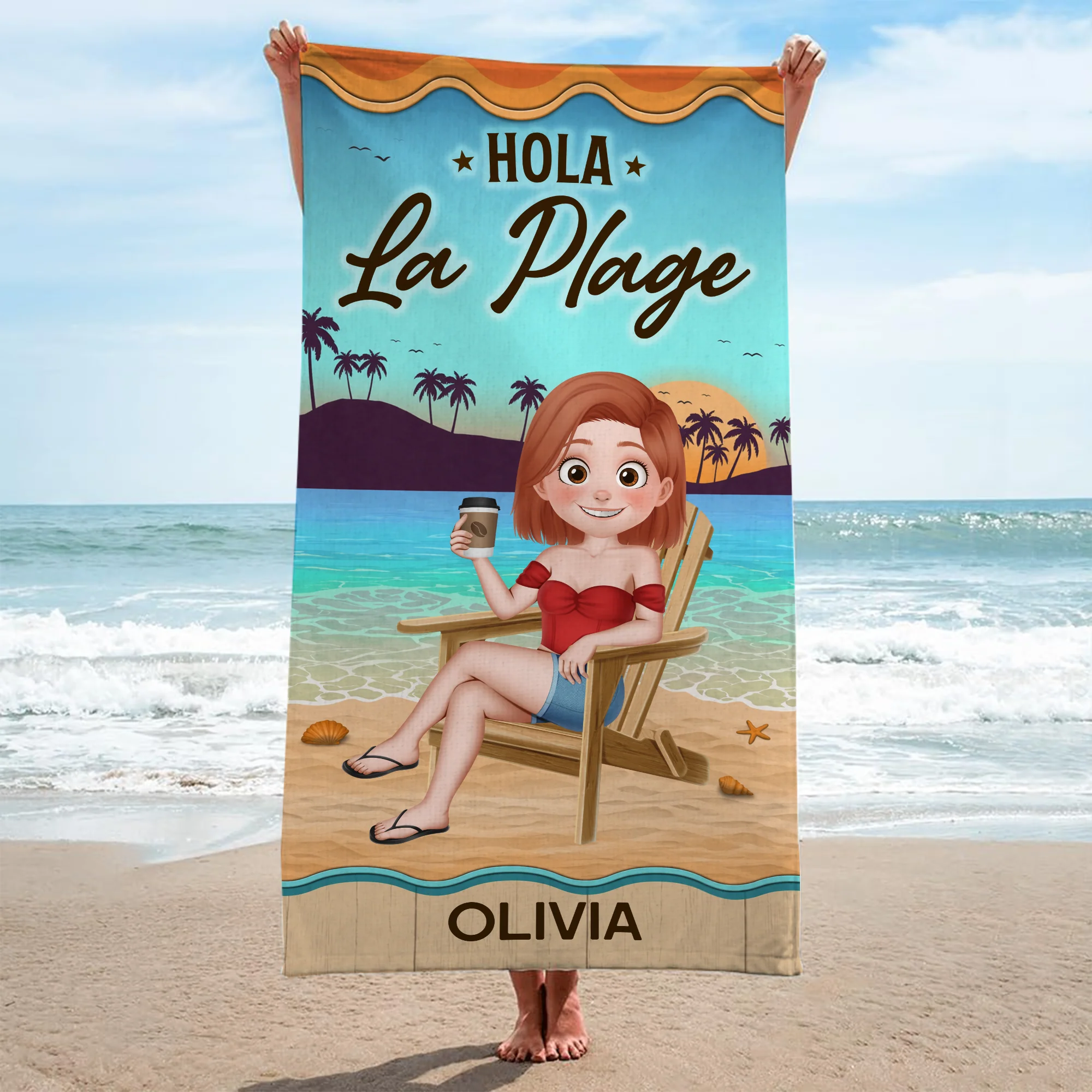 Serviette De Plage Personnalisée Homme Femme - Cadeau Été Pour Ceux Qui Aiment Les Plages - Image 2
