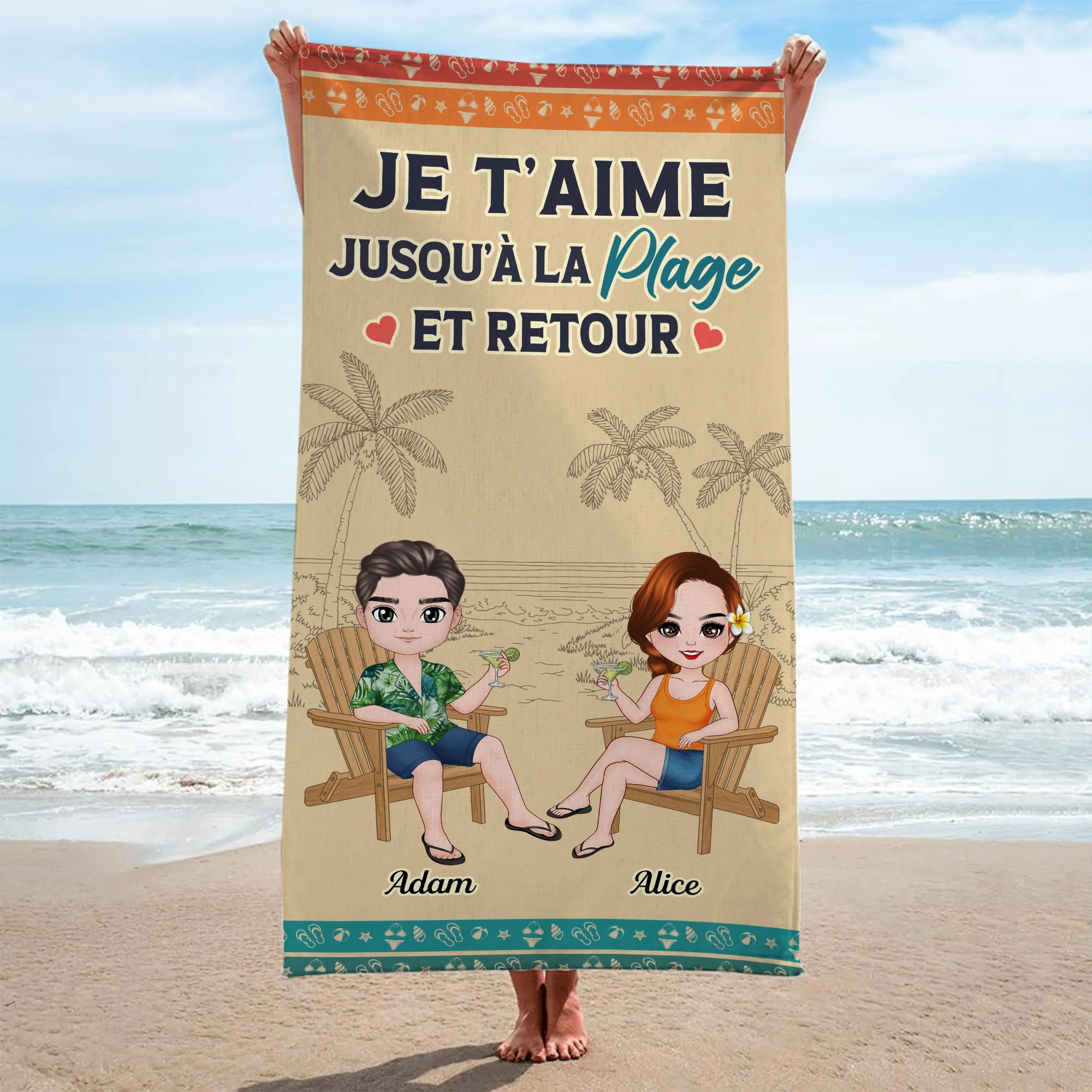 Personnaliser Serviette De Plage | Jusqu'a La Plage Et Retour - Image 2