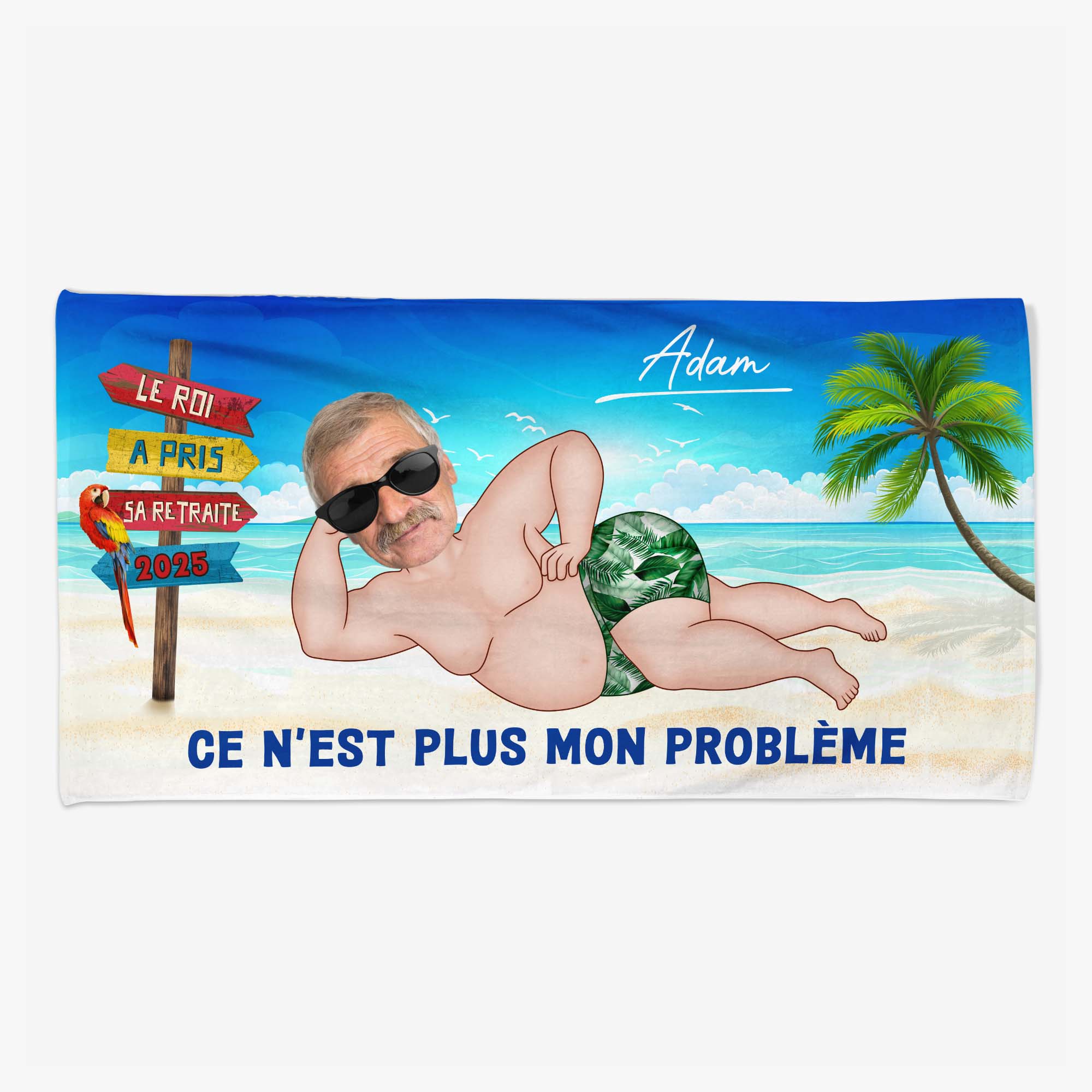 Cadeau Personnalisé Retraite - Ce N'est Plus Mon Problème - Serviette de Plage