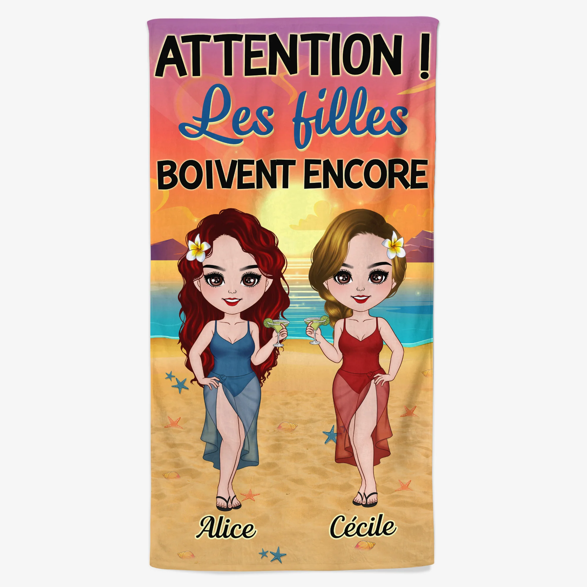 Serviette De Plage Personnalisé | Les Filles Boivent Encore