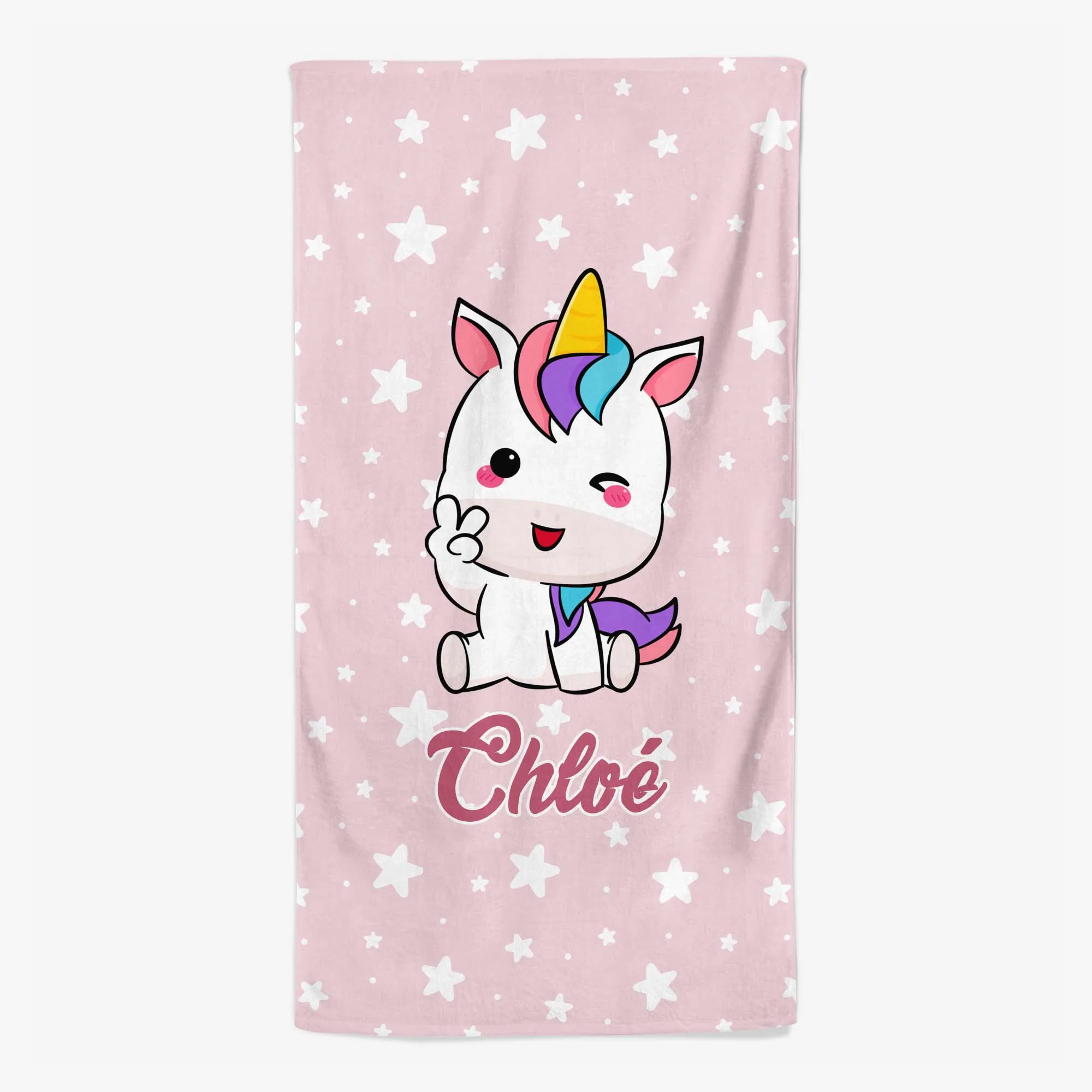 Serviette De Plage Personnalisée Enfant - Design Licorne - Image 2
