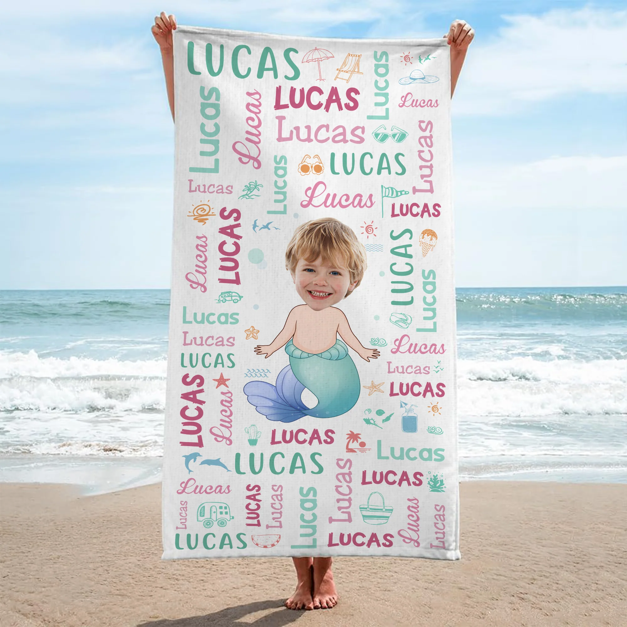Serviette Plage Personnalisée | La Petite Sirène - Image 2