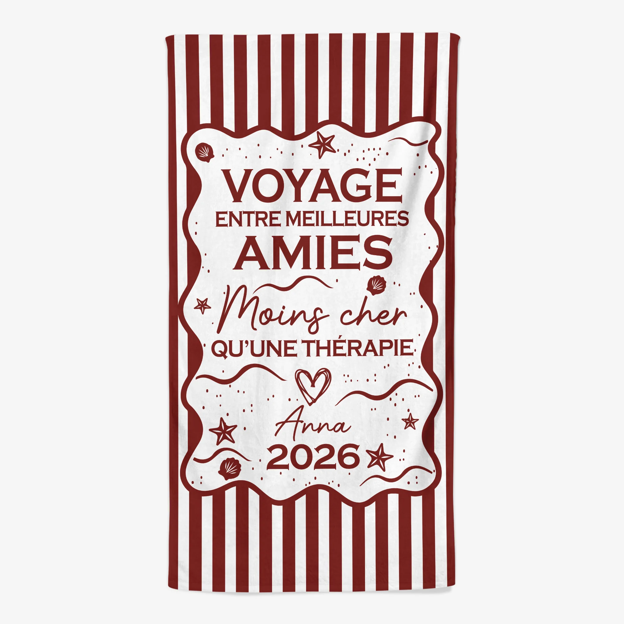 Serviette De Plage Personnalisée - Voyage En Été Moins Cher Qu’une Thérapie