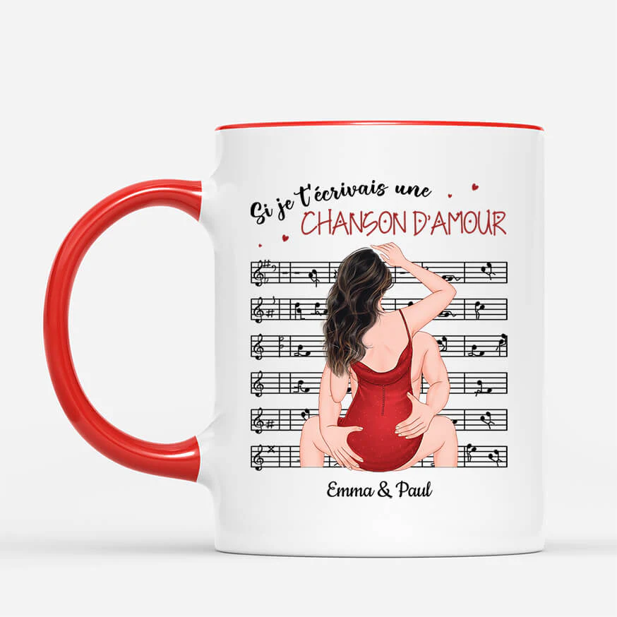 Tasse Personnalisée Couple - Si Je T’Écrivais Une Chanson D’Amour - Image 2