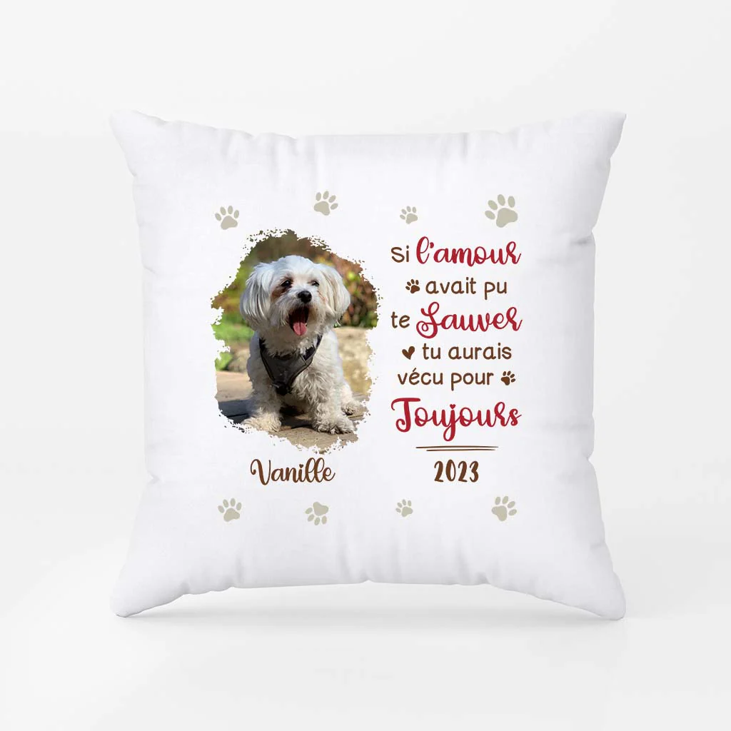 Cadeau Personnalisé Chien Décédé - Coussin Personnalisé Avec Chien