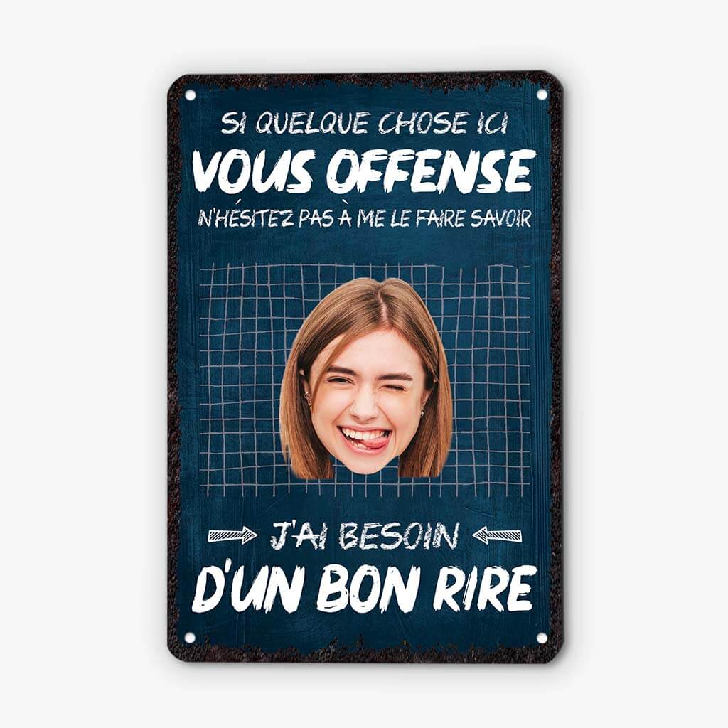 Plaque humoristique personnalisée – Si quelque chose vous offense… - Image 2