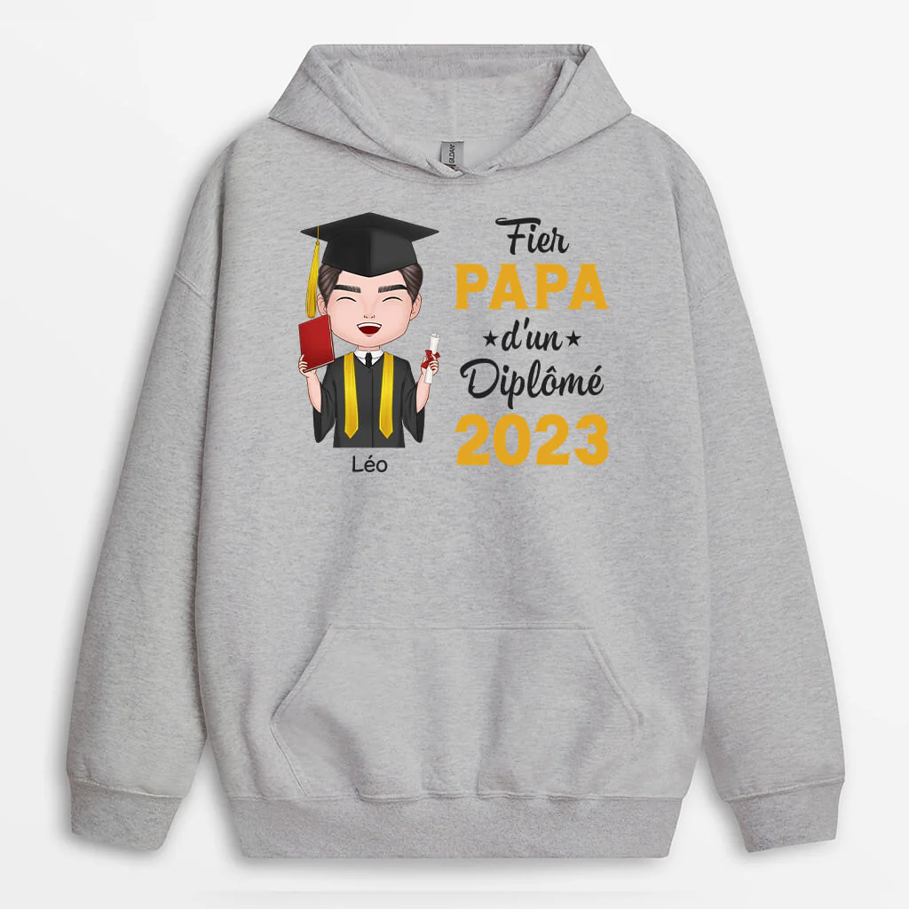 Sweats à Capuche Personnalisés – Fier Papa et Fière Maman D'un Diplômé - Image 2