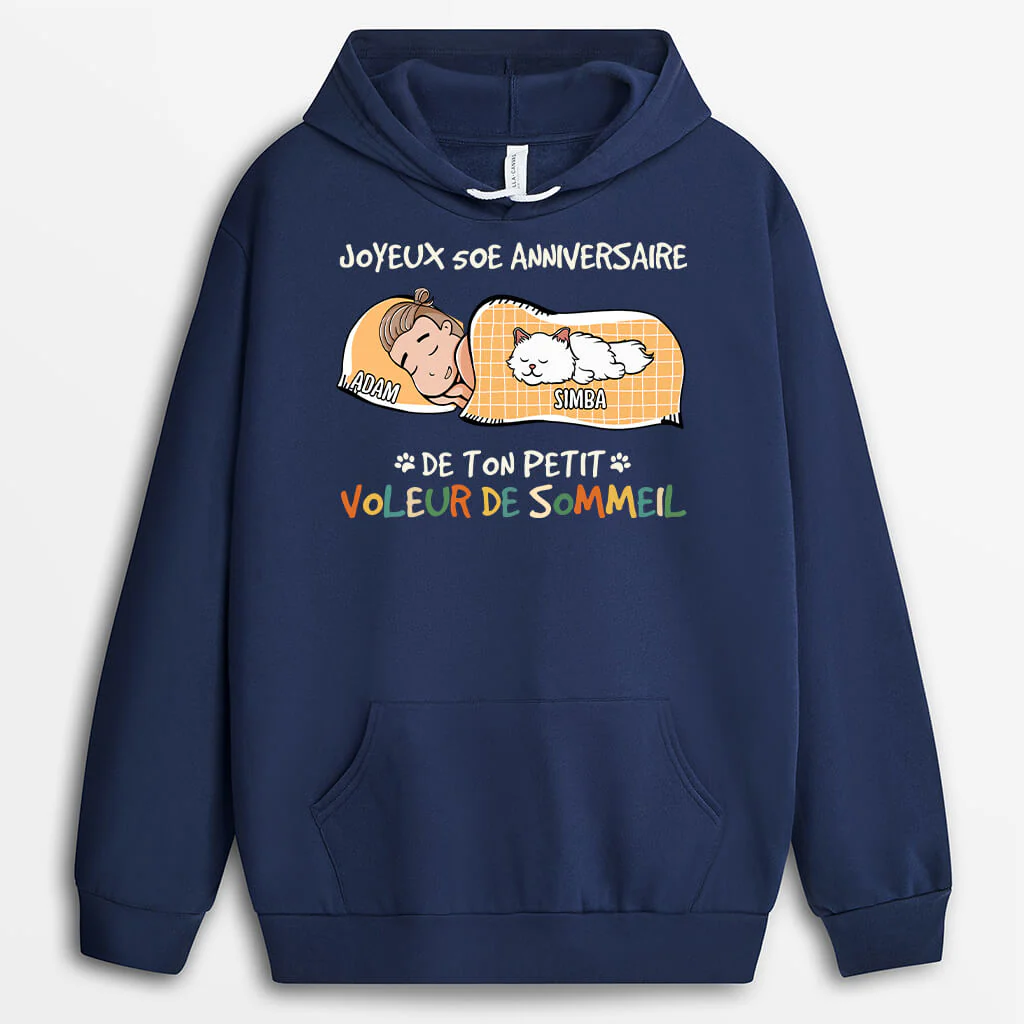 Sweat à Capuche Personnalisé | 30 Ans Voleur de Sommeil - Image 2