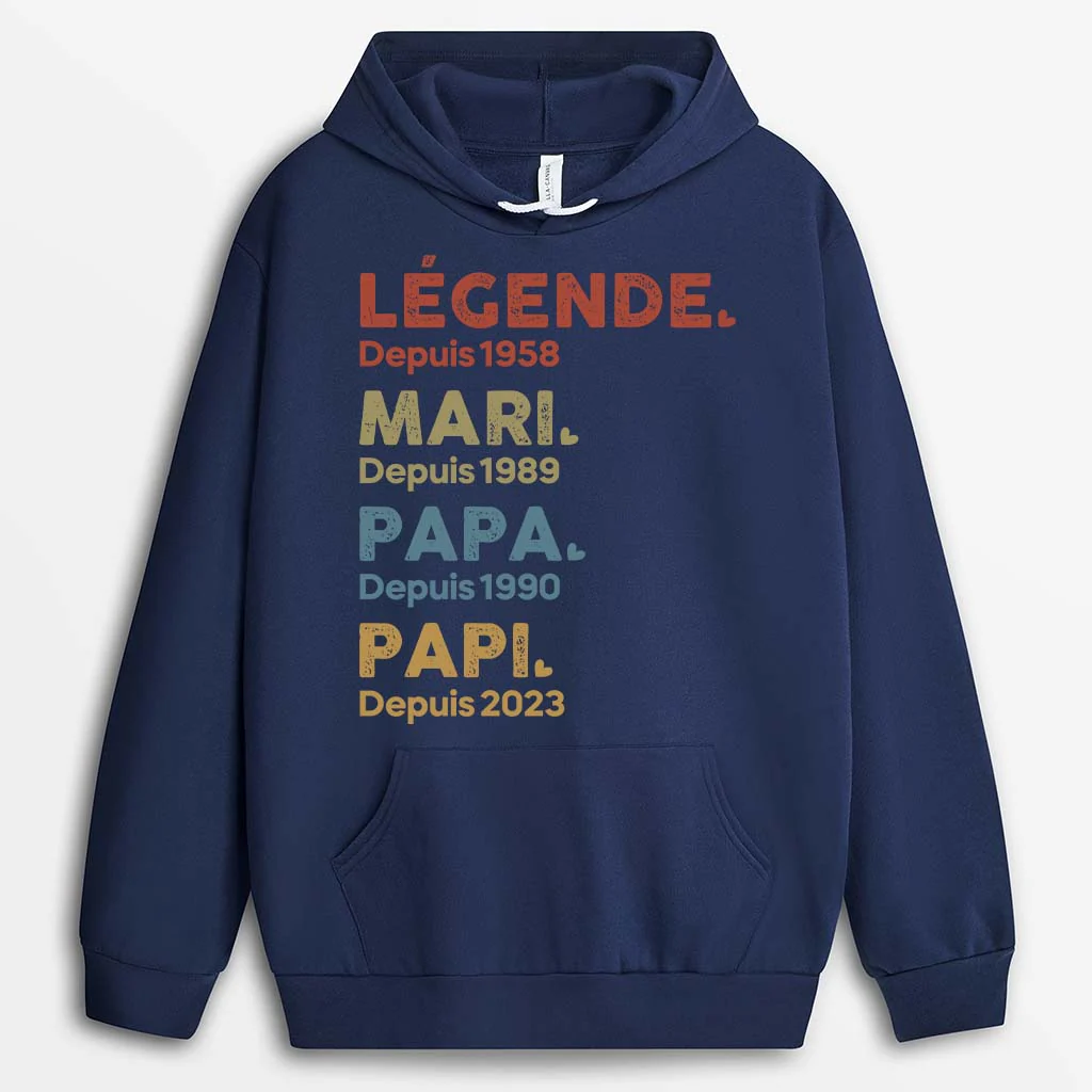 Sweat Personnalisé Papa - Légende Mari Papa Papi Depuis - Image 2