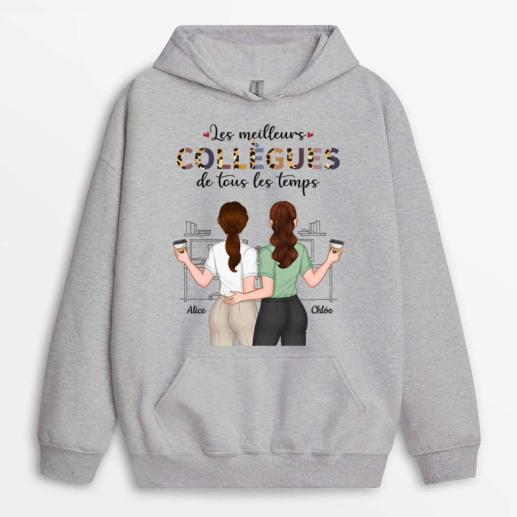 Sweat À Capuche Personnalisé Collègue - Les Meilleurs Collègues De Tous Les Temps - Image 2