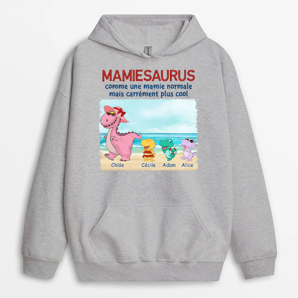 Personnaliser un Sweat à Capuche – Mamansaurus & Mamiesaurus La Plage