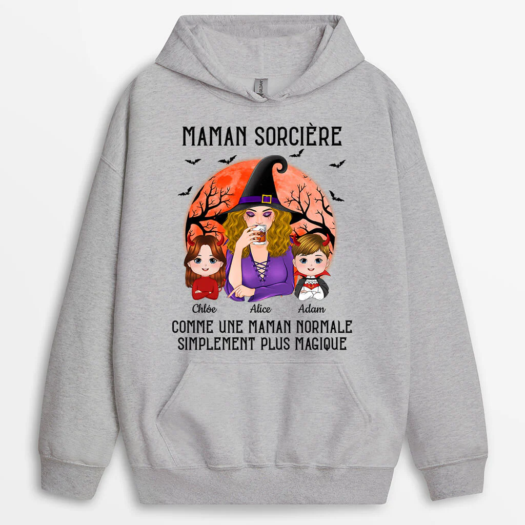 Sweat Personnalisé Mamie Sorcière | Comme Une Mamie Normale Simplement Plus Magique - Image 2