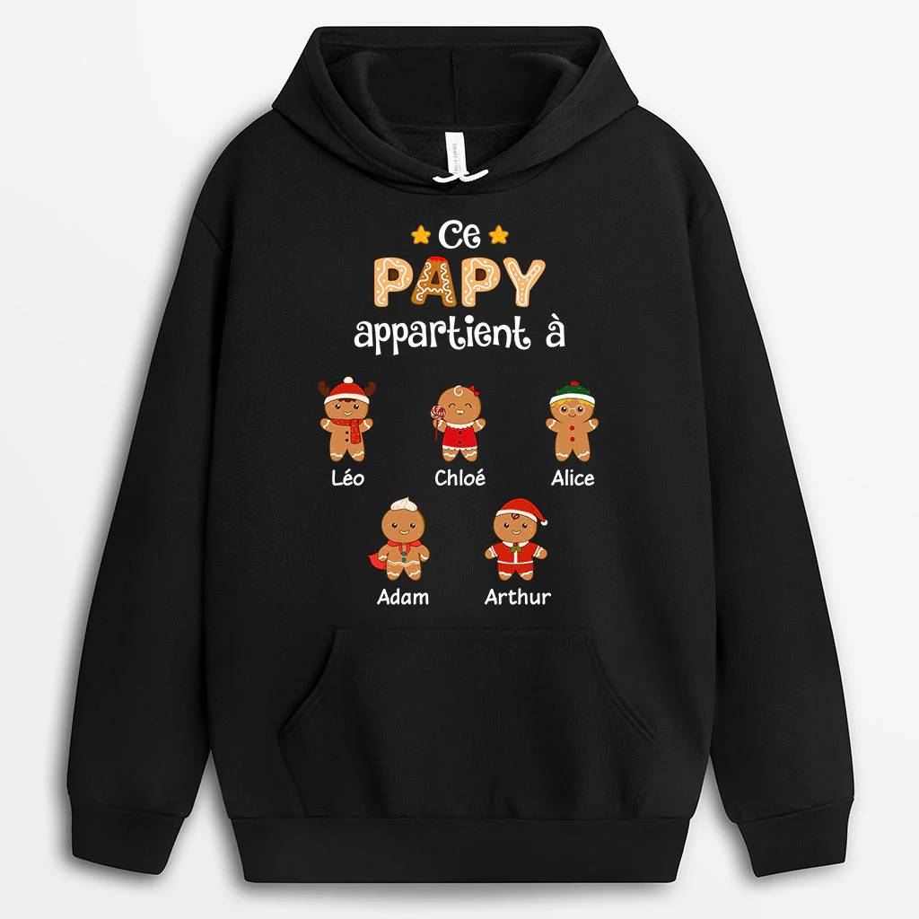 Sweat À Capuche Personnalisé - Mamie/Papy Appartient À Noël