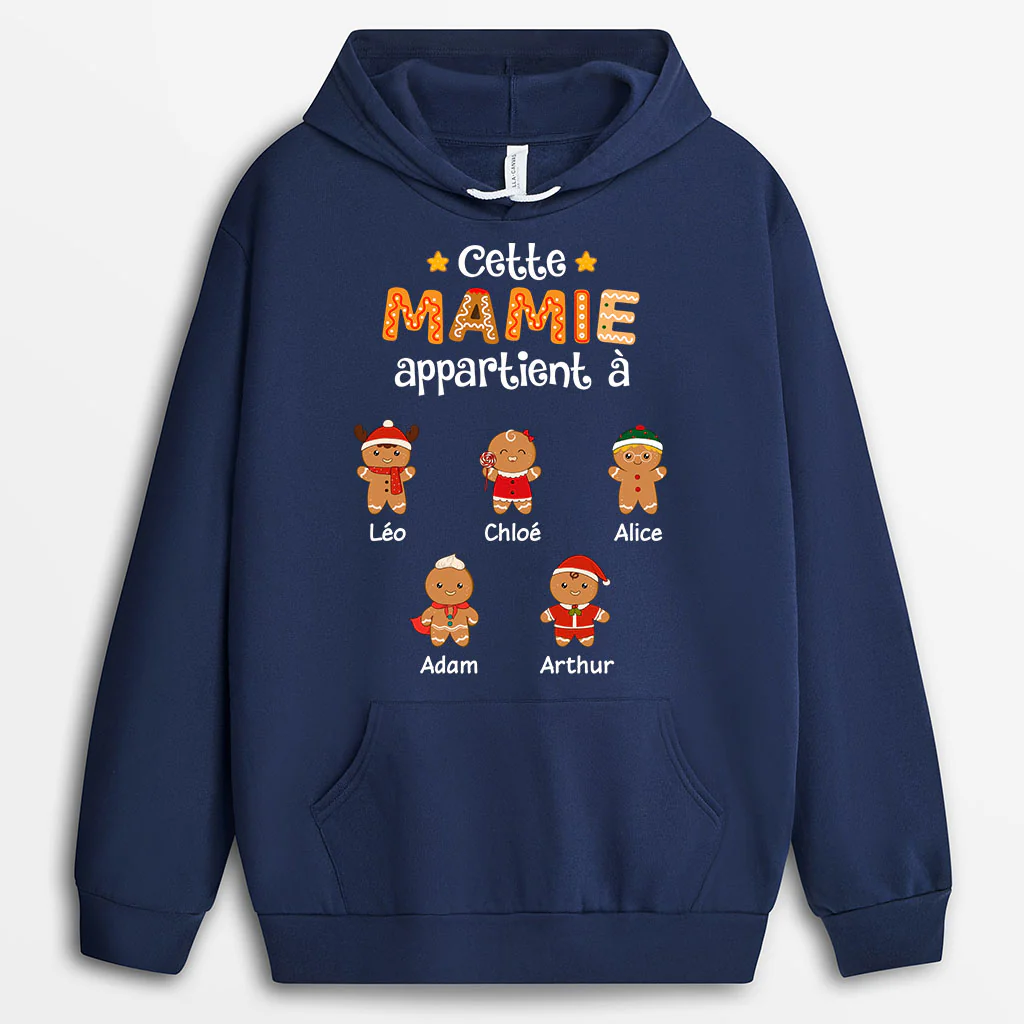 Sweat À Capuche Personnalisé - Mamie/Papy Appartient À Noël - Image 2