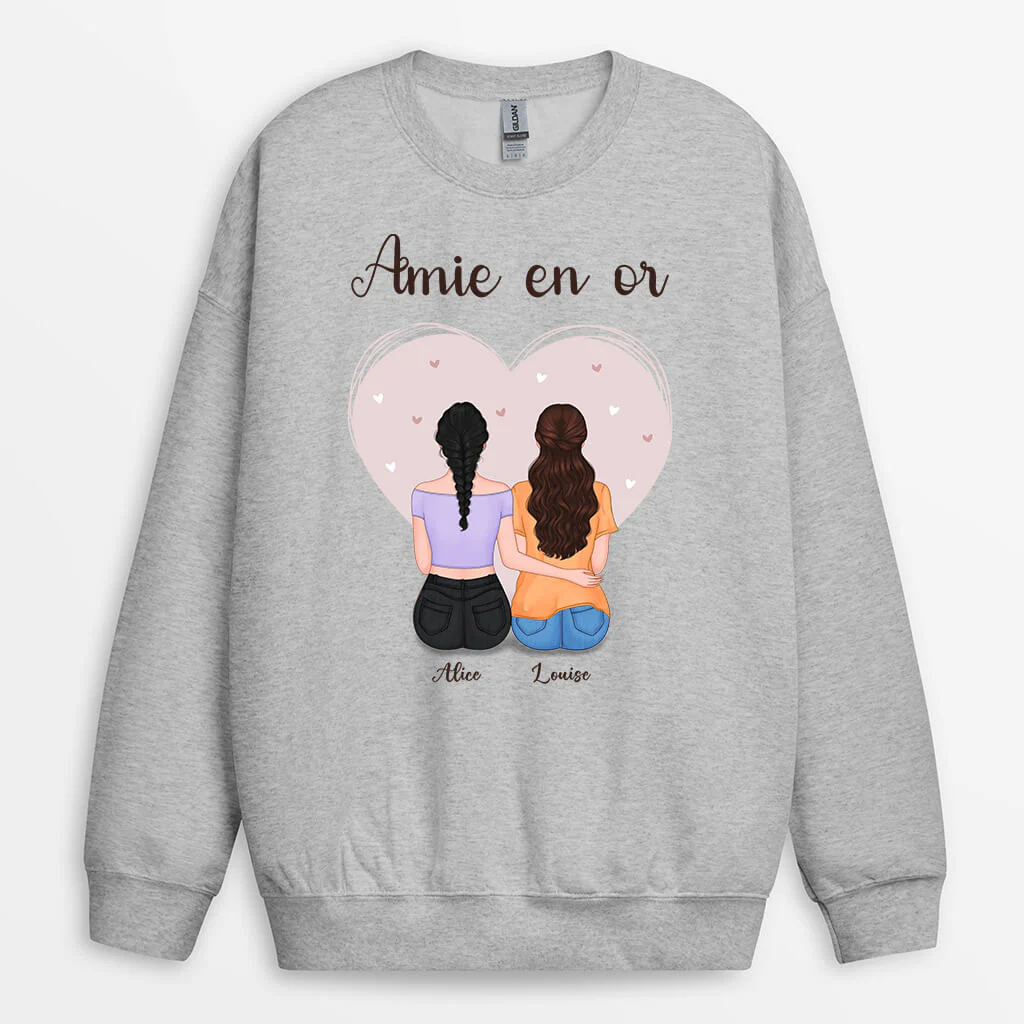 Sweat-shirt Amie En Or Personnalisé - Image 2